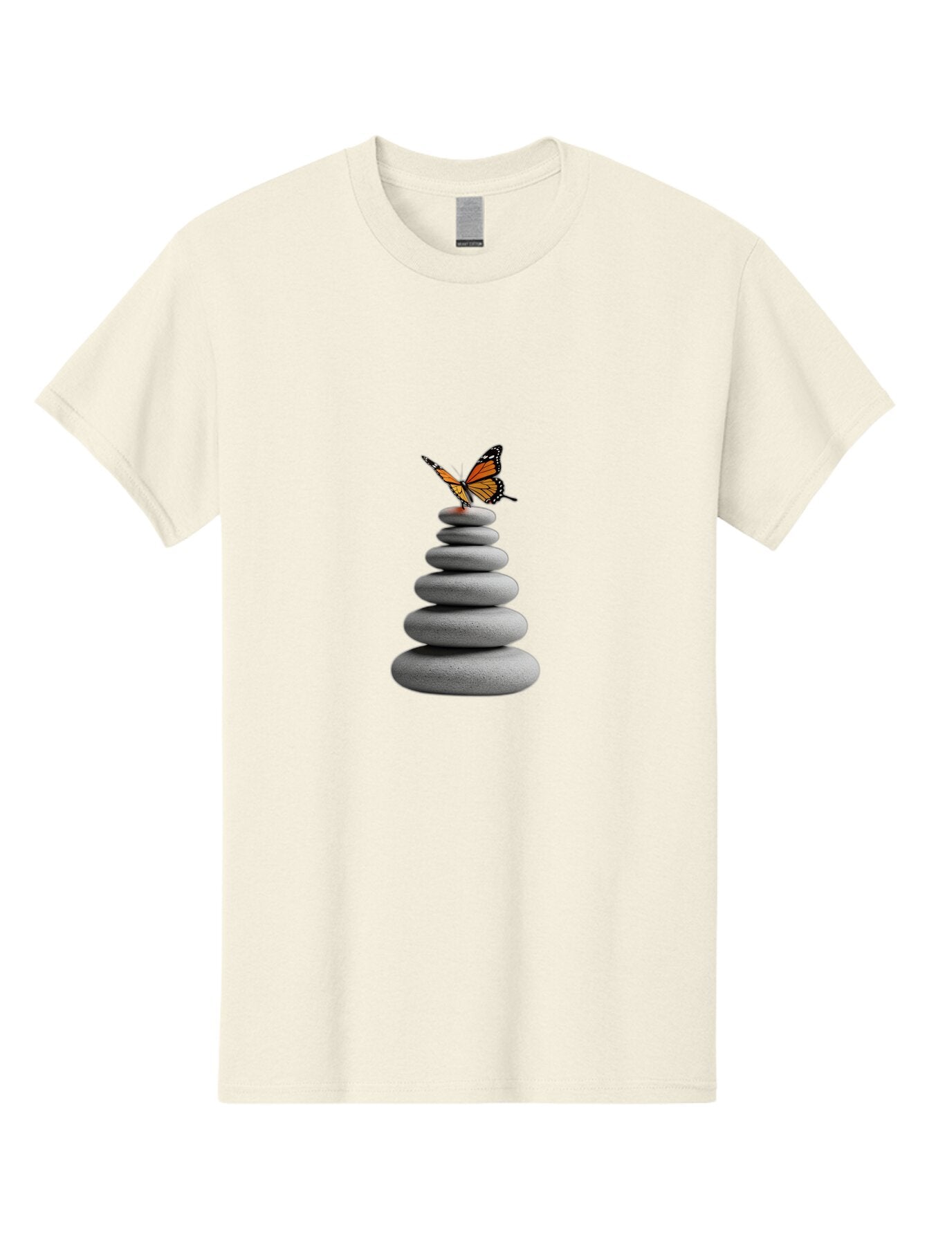 Stacked-Stones-With-Monarch Men'S Graphic Tee, 100% Cotton, Comfortable Casual Summer Wear, Machine Washable, Vintage Camera, Old Camera, Antique Camera, Black Camera, Classic Photography, Photography Equipment, Nostalgic Device, Film Camera, Bao920 12
