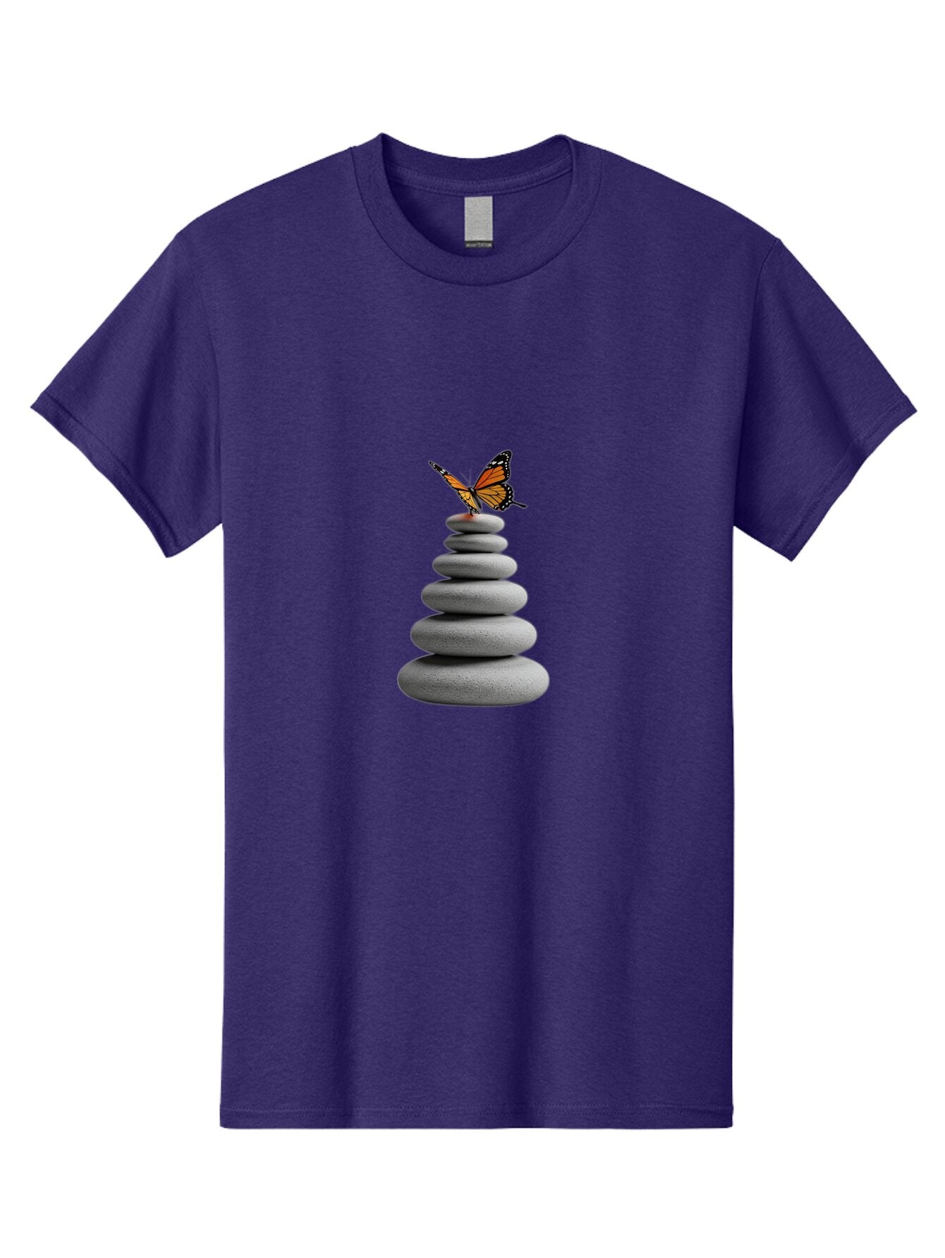 Stacked-Stones-With-Monarch Men'S Graphic Tee, 100% Cotton, Comfortable Casual Summer Wear, Machine Washable, Vintage Camera, Old Camera, Antique Camera, Black Camera, Classic Photography, Photography Equipment, Nostalgic Device, Film Camera, Bao920 15
