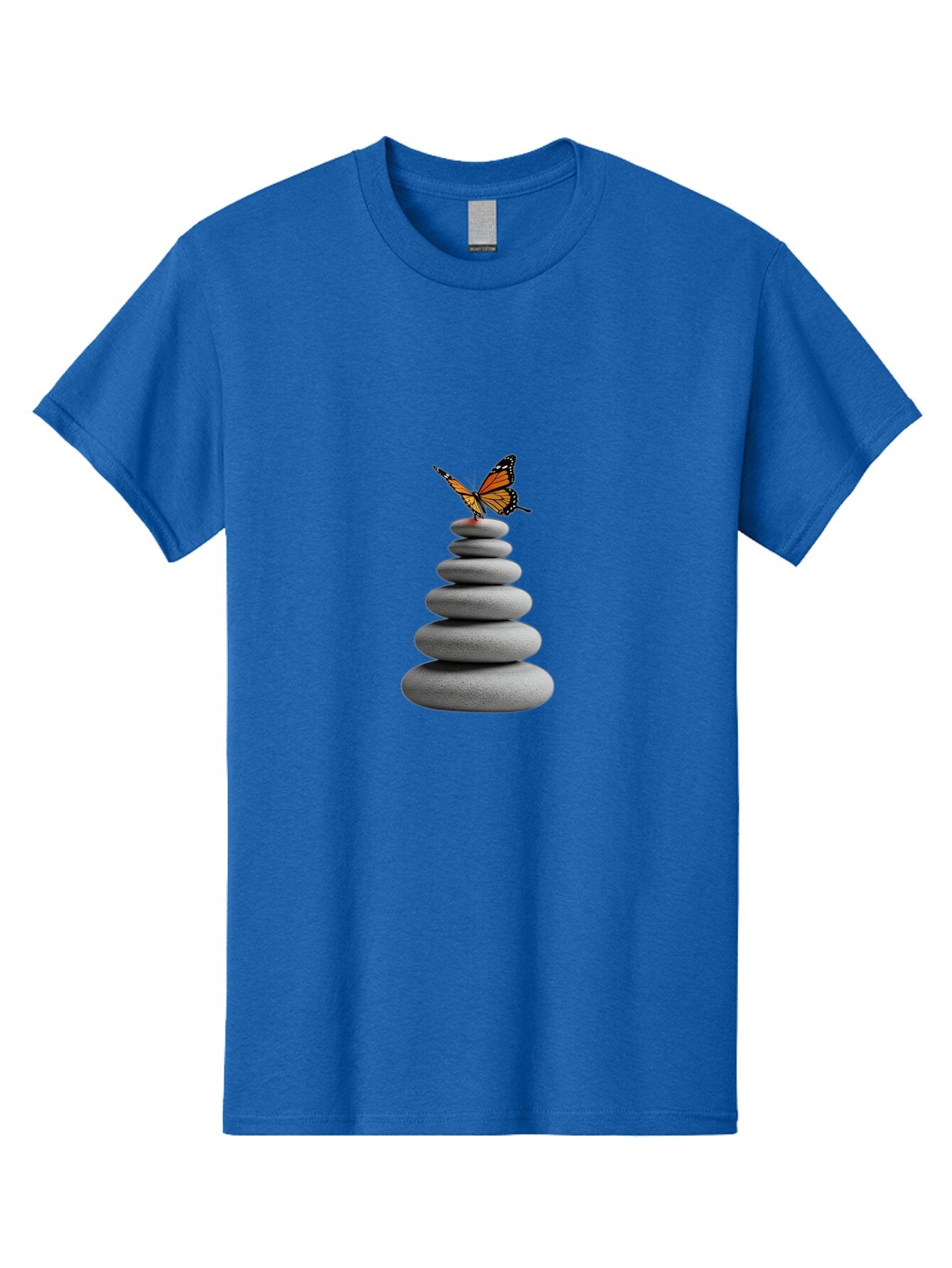 Stacked-Stones-With-Monarch Men'S Graphic Tee, 100% Cotton, Comfortable Casual Summer Wear, Machine Washable, Vintage Camera, Old Camera, Antique Camera, Black Camera, Classic Photography, Photography Equipment, Nostalgic Device, Film Camera, Bao920 13