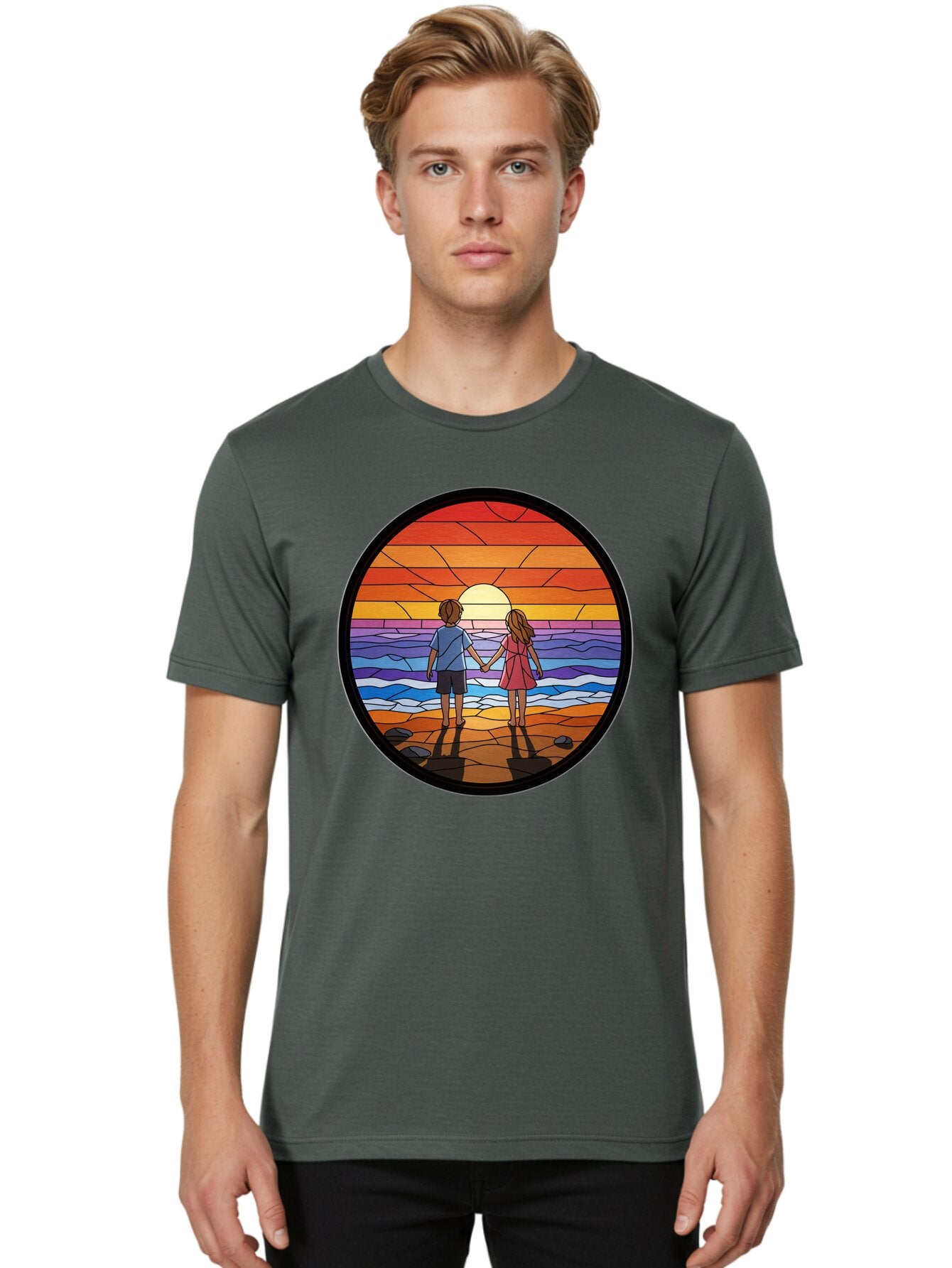 Stained-Glass-Couple Men'S Graphic Tee, 100% Cotton, Comfortable Casual Summer Wear, Machine Washable, Vintage Camera, Old Camera, Antique Camera, Black Camera, Classic Photography, Photography Equipment, Nostalgic Device, Film Camera, Bao922 18