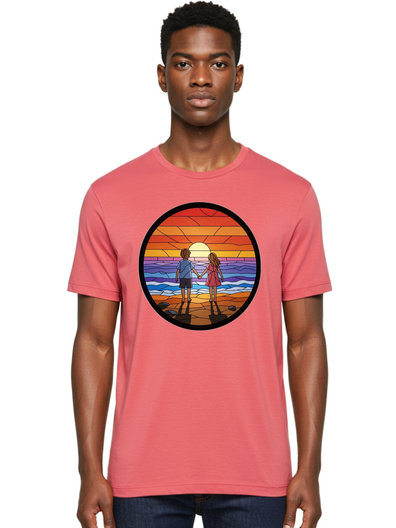 Stained-Glass-Couple Men'S Graphic Tee, 100% Cotton, Comfortable Casual Summer Wear, Machine Washable, Vintage Camera, Old Camera, Antique Camera, Black Camera, Classic Photography, Photography Equipment, Nostalgic Device, Film Camera, Bao922 21
