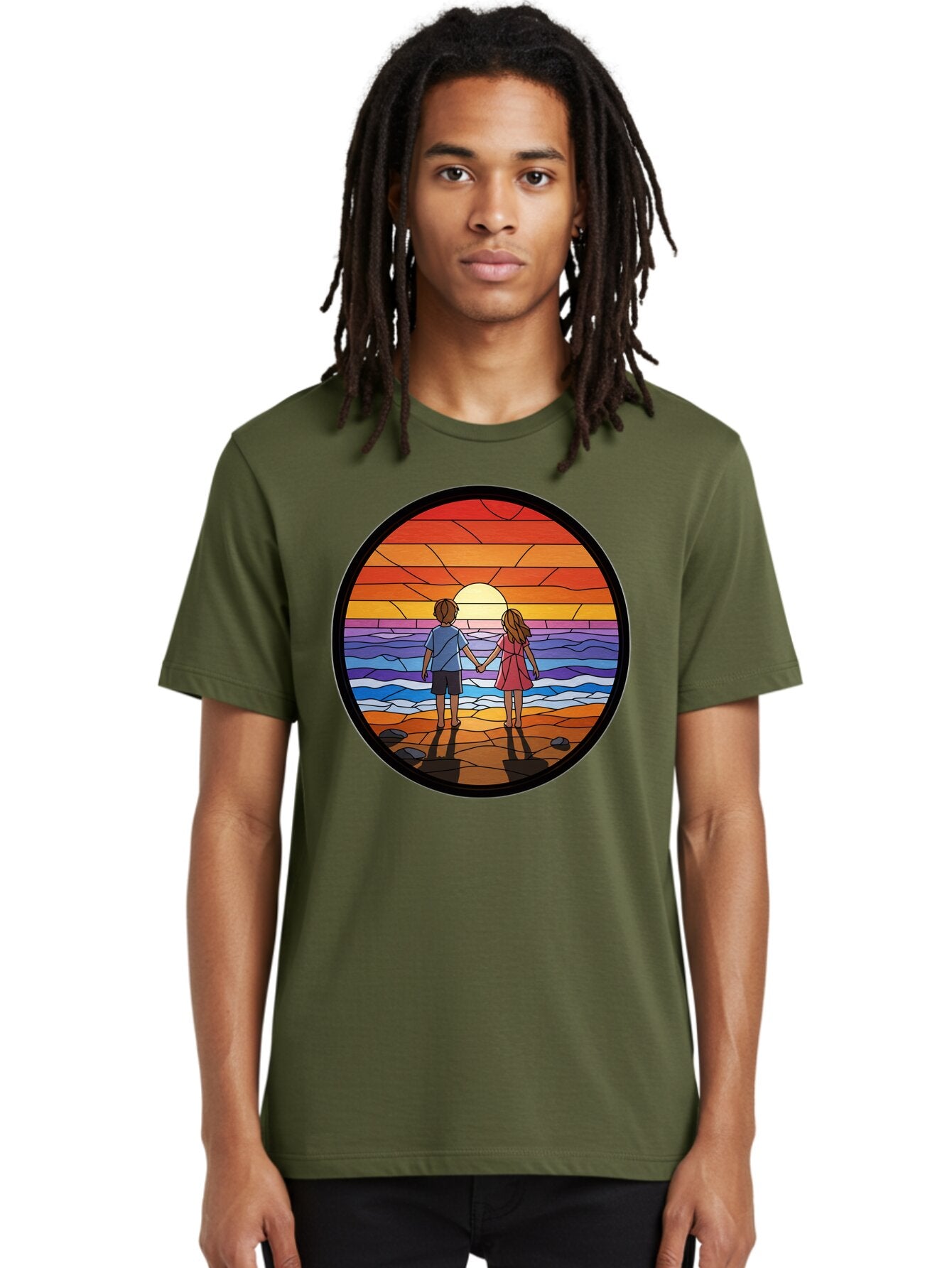 Stained-Glass-Couple Men'S Graphic Tee, 100% Cotton, Comfortable Casual Summer Wear, Machine Washable, Vintage Camera, Old Camera, Antique Camera, Black Camera, Classic Photography, Photography Equipment, Nostalgic Device, Film Camera, Bao922 22