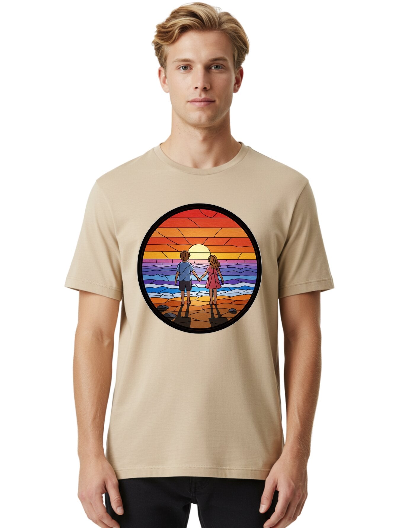 Stained-Glass-Couple Men'S Graphic Tee, 100% Cotton, Comfortable Casual Summer Wear, Machine Washable, Vintage Camera, Old Camera, Antique Camera, Black Camera, Classic Photography, Photography Equipment, Nostalgic Device, Film Camera, Bao922 26
