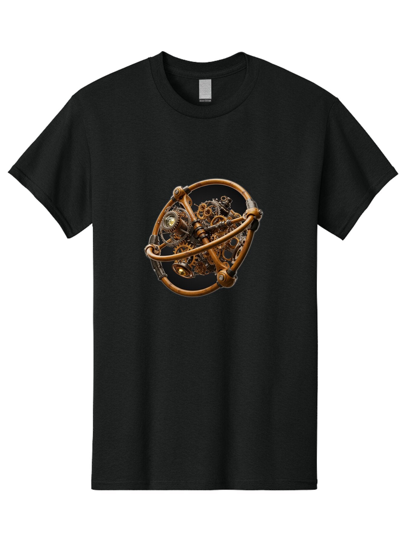 Steampunk-Gear-Globe Men'S Graphic Tee, 100% Cotton, Comfortable Casual Summer Wear, Machine Washable, Vintage Camera, Old Camera, Antique Camera, Black Camera, Classic Photography, Photography Equipment, Nostalgic Device, Film Camera, Bao925 12