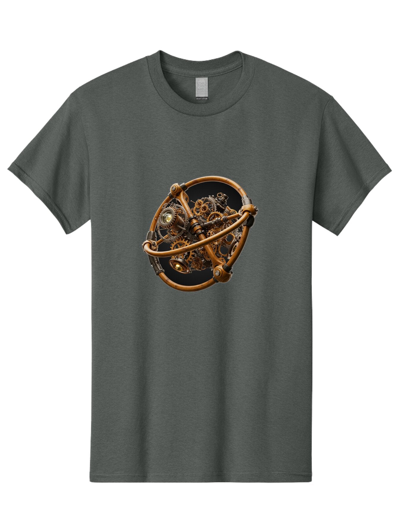 Steampunk-Gear-Globe Men'S Graphic Tee, 100% Cotton, Comfortable Casual Summer Wear, Machine Washable, Vintage Camera, Old Camera, Antique Camera, Black Camera, Classic Photography, Photography Equipment, Nostalgic Device, Film Camera, Bao925 3