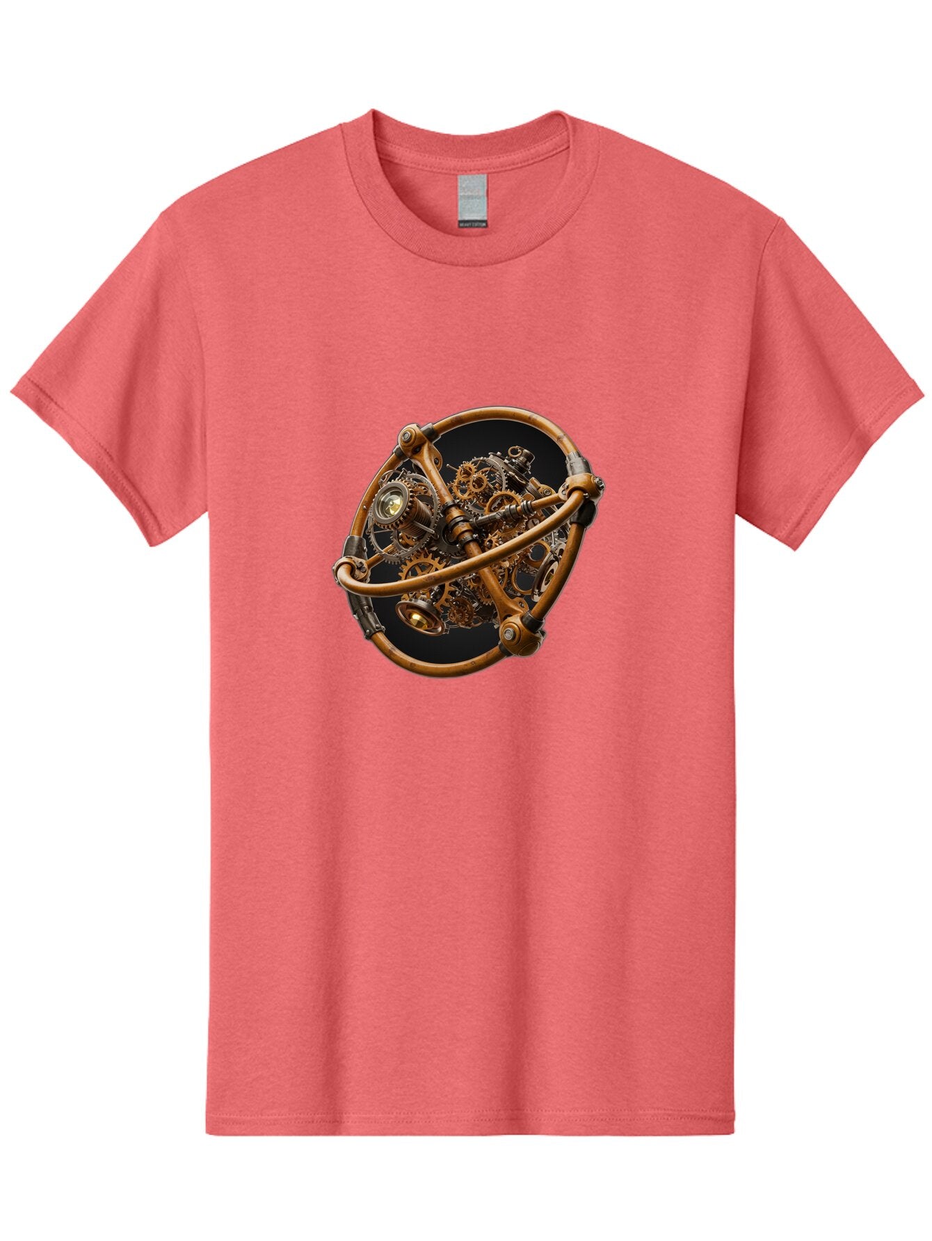 Steampunk-Gear-Globe Men'S Graphic Tee, 100% Cotton, Comfortable Casual Summer Wear, Machine Washable, Vintage Camera, Old Camera, Antique Camera, Black Camera, Classic Photography, Photography Equipment, Nostalgic Device, Film Camera, Bao925 10
