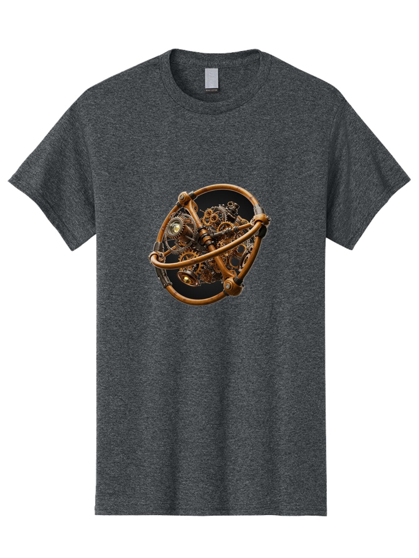 Steampunk-Gear-Globe Men'S Graphic Tee, 100% Cotton, Comfortable Casual Summer Wear, Machine Washable, Vintage Camera, Old Camera, Antique Camera, Black Camera, Classic Photography, Photography Equipment, Nostalgic Device, Film Camera, Bao925 4