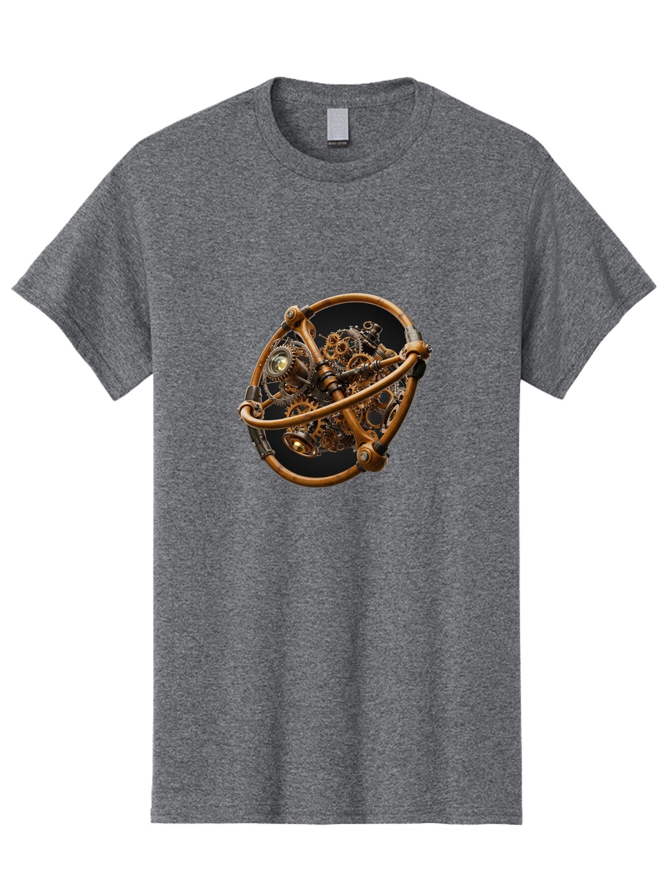 Steampunk-Gear-Globe Men'S Graphic Tee, 100% Cotton, Comfortable Casual Summer Wear, Machine Washable, Vintage Camera, Old Camera, Antique Camera, Black Camera, Classic Photography, Photography Equipment, Nostalgic Device, Film Camera, Bao925 5