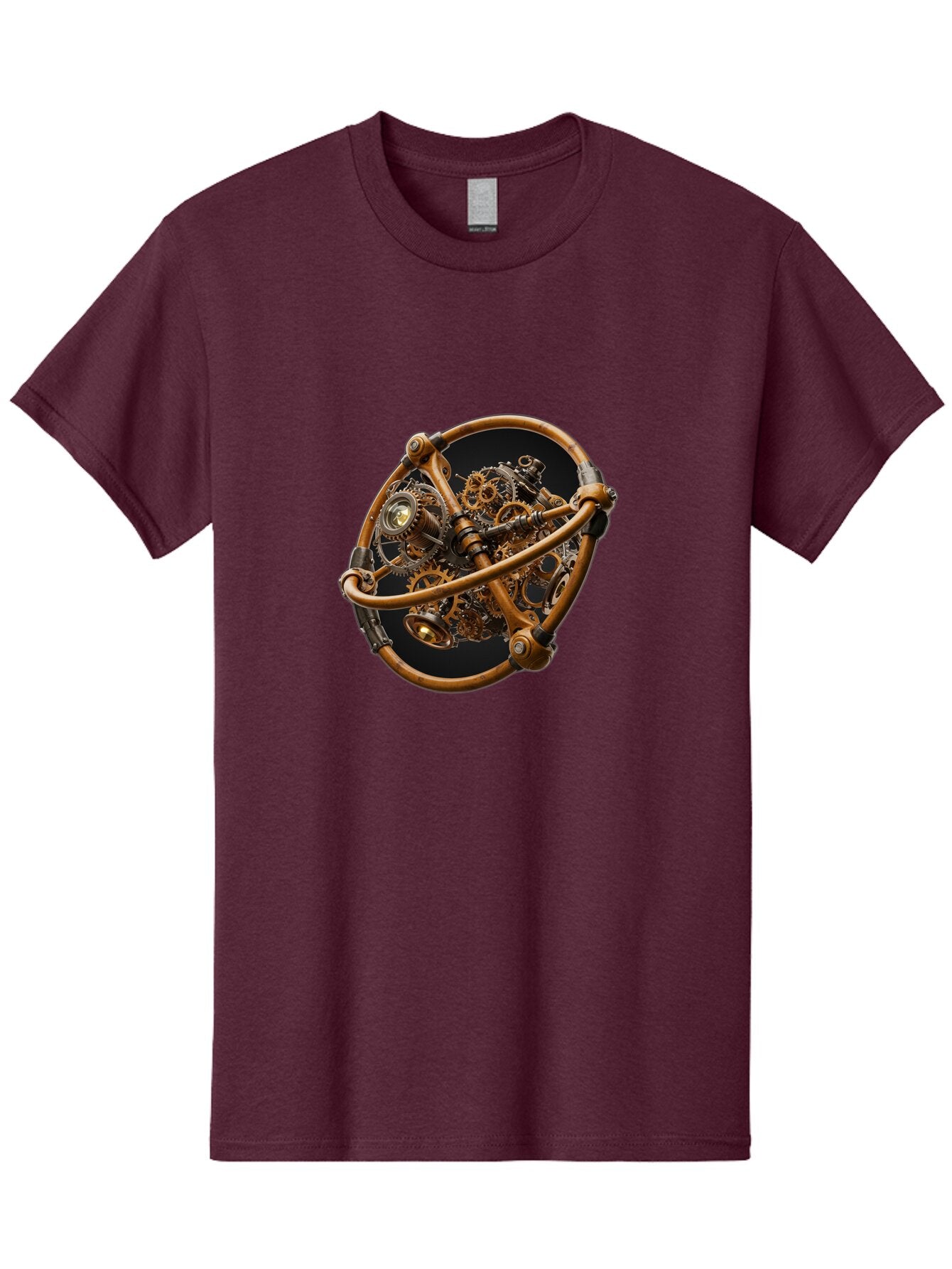 Steampunk-Gear-Globe Men'S Graphic Tee, 100% Cotton, Comfortable Casual Summer Wear, Machine Washable, Vintage Camera, Old Camera, Antique Camera, Black Camera, Classic Photography, Photography Equipment, Nostalgic Device, Film Camera, Bao925 11
