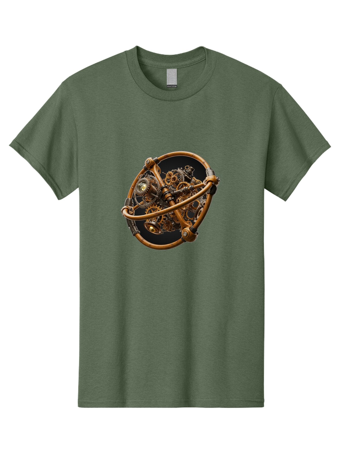 Steampunk-Gear-Globe Men'S Graphic Tee, 100% Cotton, Comfortable Casual Summer Wear, Machine Washable, Vintage Camera, Old Camera, Antique Camera, Black Camera, Classic Photography, Photography Equipment, Nostalgic Device, Film Camera, Bao925 9