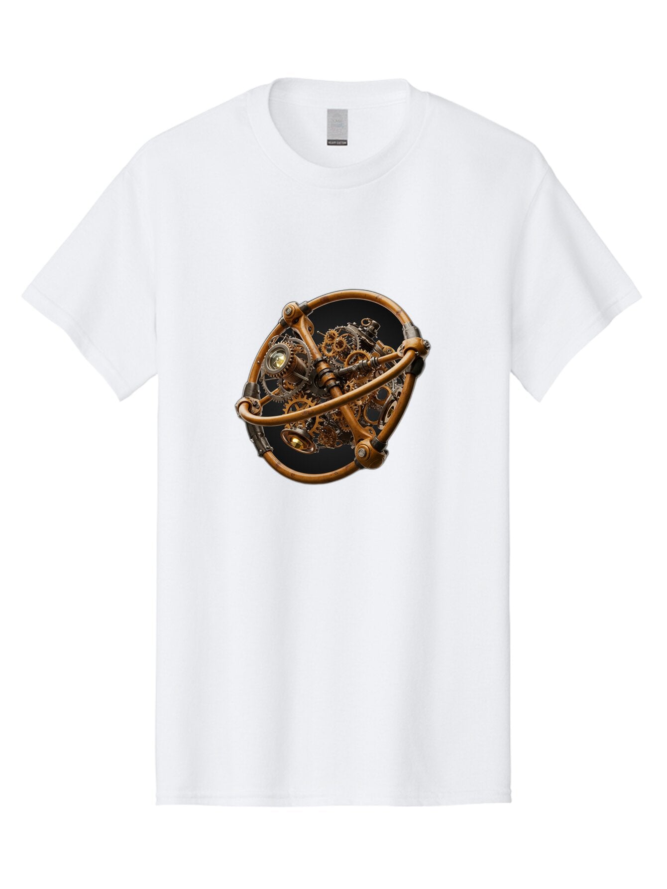 Steampunk-Gear-Globe Men'S Graphic Tee, 100% Cotton, Comfortable Casual Summer Wear, Machine Washable, Vintage Camera, Old Camera, Antique Camera, Black Camera, Classic Photography, Photography Equipment, Nostalgic Device, Film Camera, Bao925