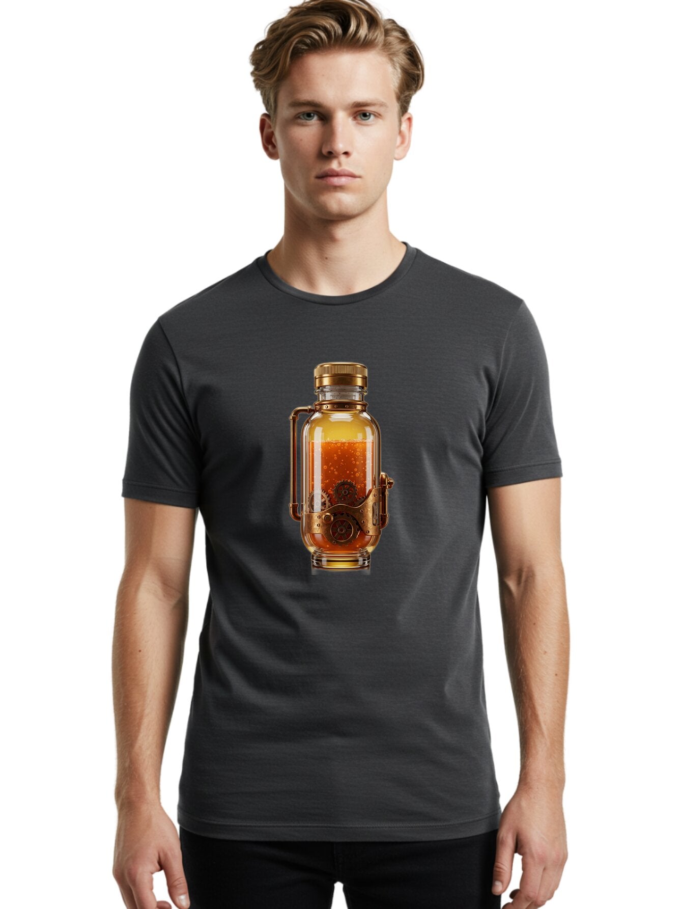 Steampunk-Jar Men'S Graphic Tee, 100% Cotton, Comfortable Casual Summer Wear, Machine Washable, Vintage Camera, Old Camera, Antique Camera, Black Camera, Classic Photography, Photography Equipment, Nostalgic Device, Film Camera, Camera Art Bao926 17