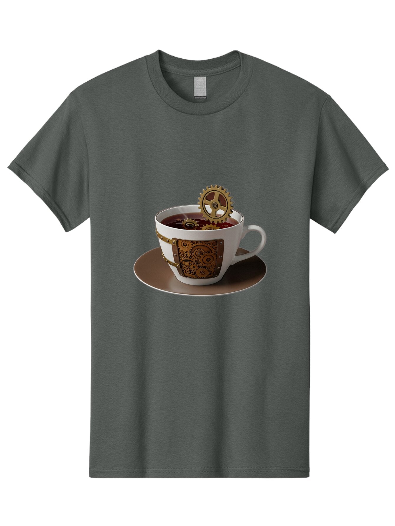 Steampunk-Tea-Cup Men'S Graphic Tee, 100% Cotton, Comfortable Casual Summer Wear, Machine Washable, Vintage Camera, Old Camera, Antique Camera, Black Camera, Classic Photography, Photography Equipment, Nostalgic Device, Film Camera, Camera Art Bao928