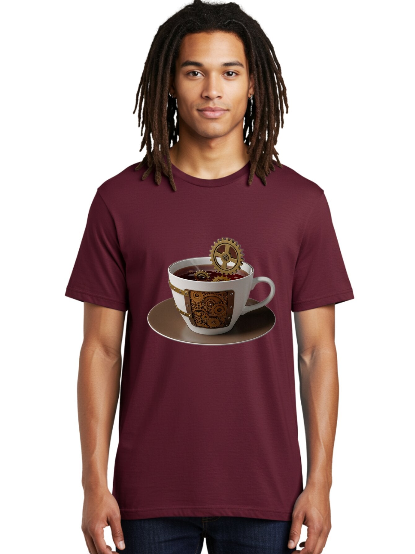 Steampunk-Tea-Cup Men'S Graphic Tee, 100% Cotton, Comfortable Casual Summer Wear, Machine Washable, Vintage Camera, Old Camera, Antique Camera, Black Camera, Classic Photography, Photography Equipment, Nostalgic Device, Film Camera, Camera Art Bao928 16