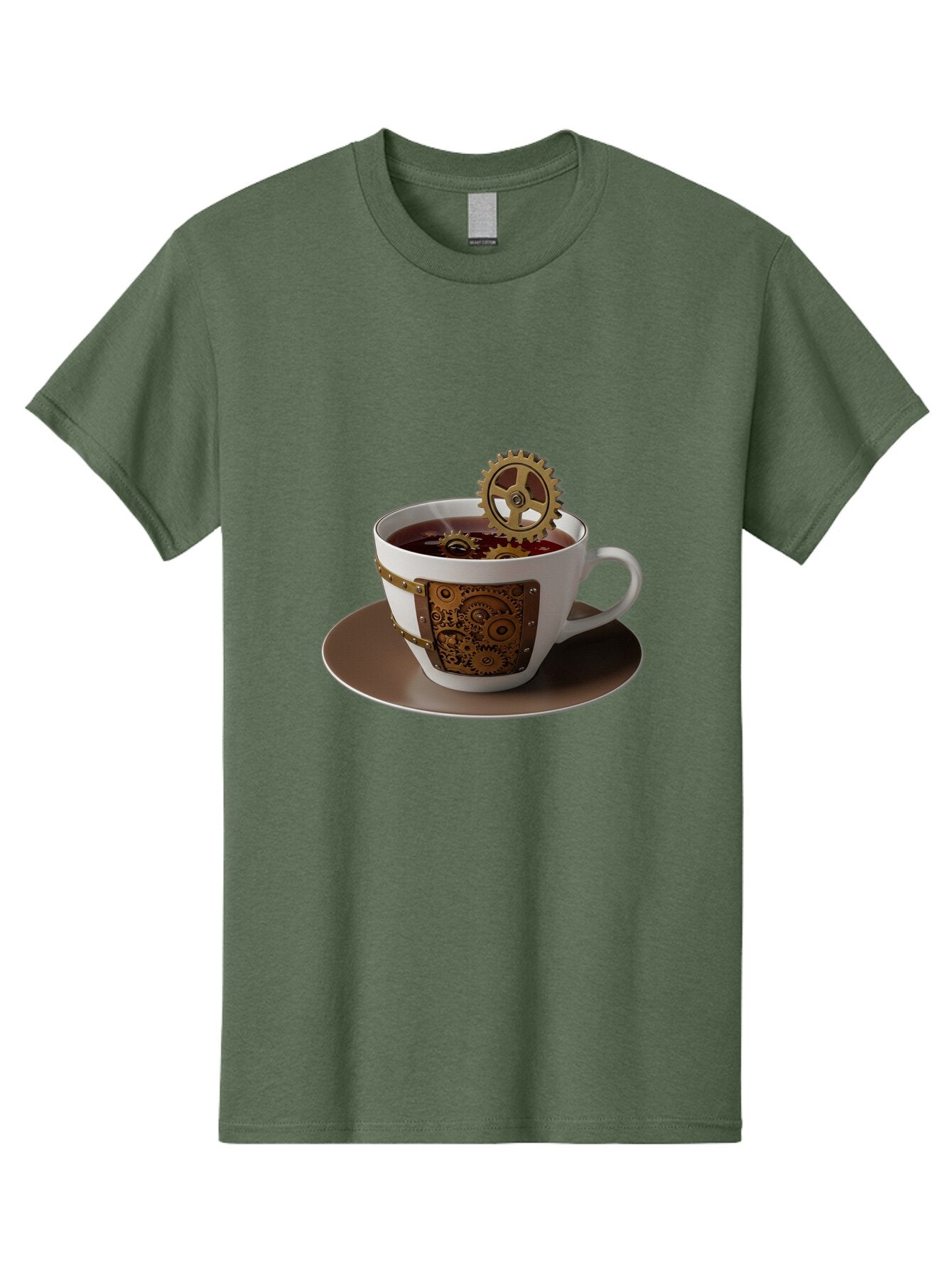 Steampunk-Tea-Cup Men'S Graphic Tee, 100% Cotton, Comfortable Casual Summer Wear, Machine Washable, Vintage Camera, Old Camera, Antique Camera, Black Camera, Classic Photography, Photography Equipment, Nostalgic Device, Film Camera, Camera Art Bao928