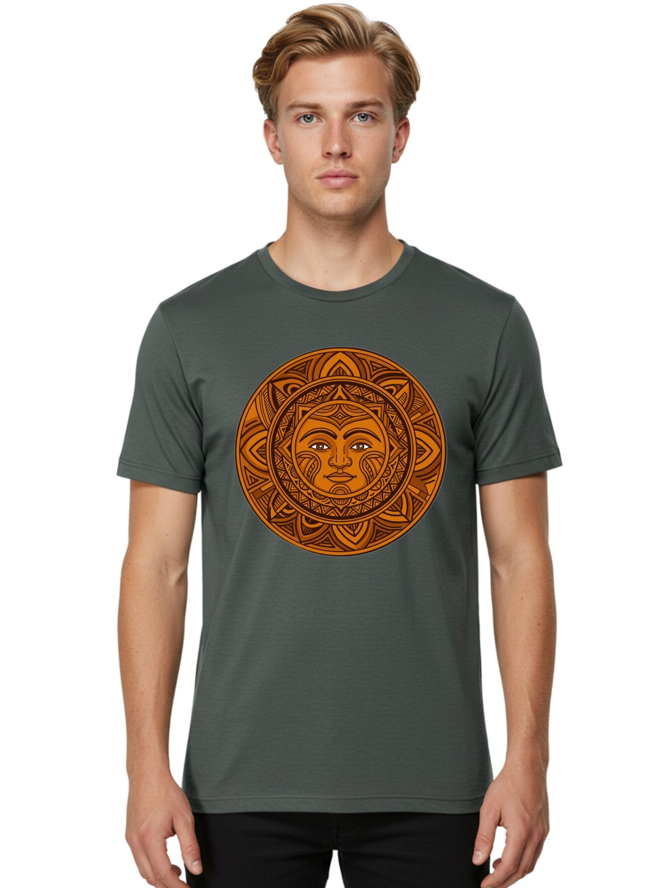 Sun-Face-Mandala Men'S Graphic Tee, 100% Cotton, Comfortable Casual Summer Wear, Machine Washable, Vintage Camera, Old Camera, Antique Camera, Black Camera, Classic Photography, Photography Equipment, Nostalgic Device, Film Camera, Camera Art Bao933 22