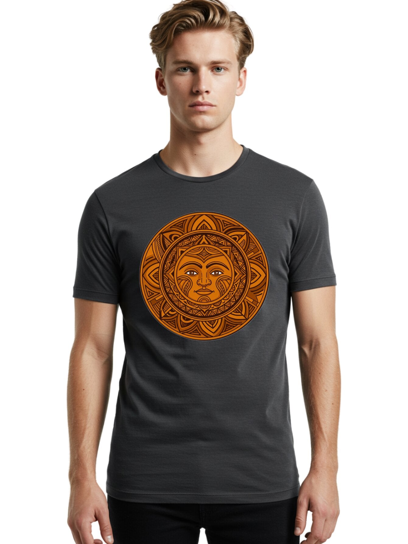 Sun-Face-Mandala Men'S Graphic Tee, 100% Cotton, Comfortable Casual Summer Wear, Machine Washable, Vintage Camera, Old Camera, Antique Camera, Black Camera, Classic Photography, Photography Equipment, Nostalgic Device, Film Camera, Camera Art Bao933 20