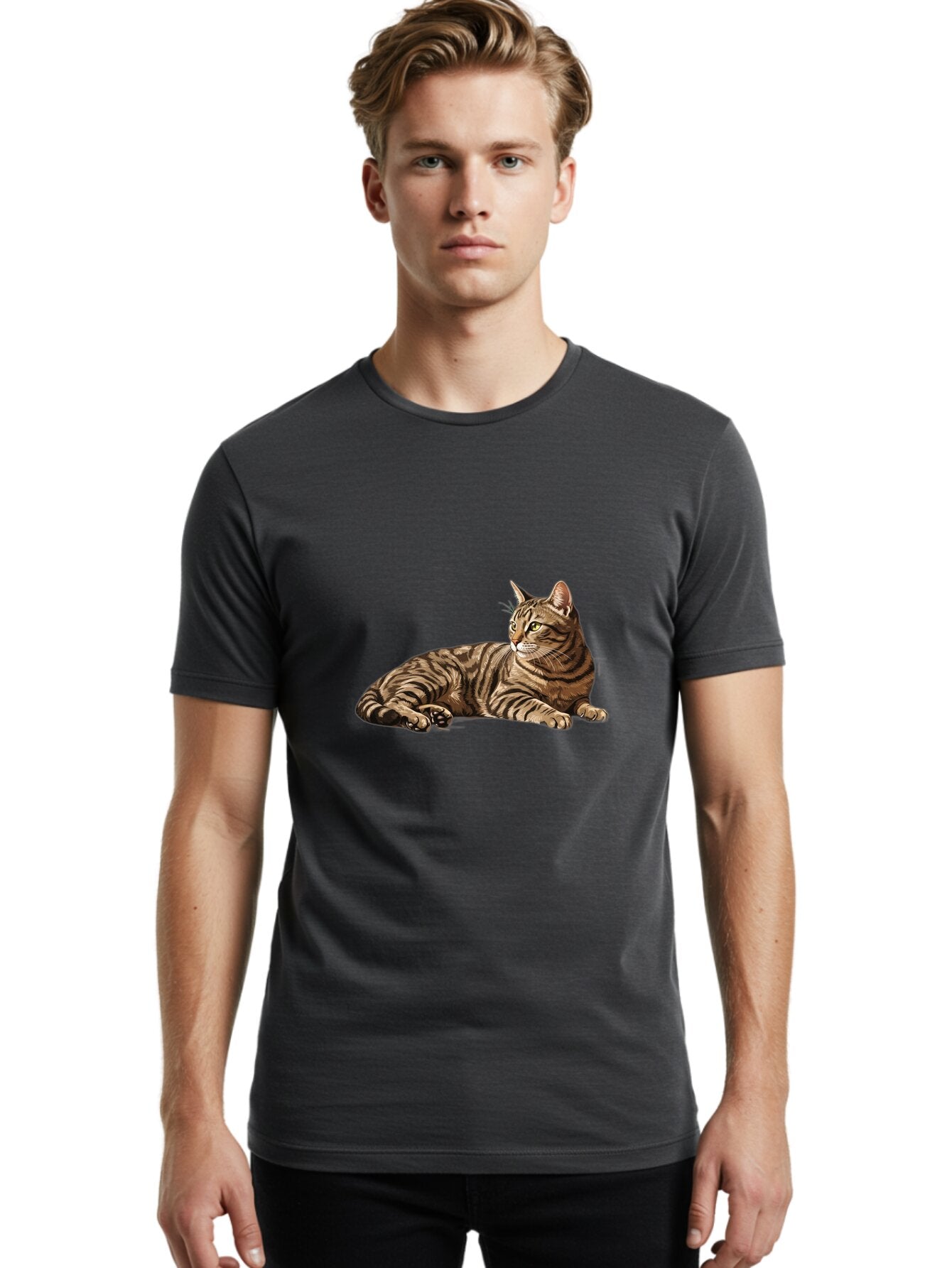 Tabby-Cat Men'S Graphic Tee, 100% Cotton, Comfortable Casual Summer Wear, Machine Washable, Vintage Camera, Old Camera, Antique Camera, Black Camera, Classic Photography, Photography Equipment, Nostalgic Device, Film Camera, Camera Art Bao938 17