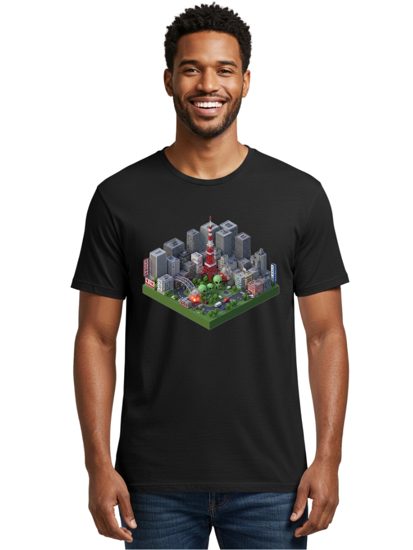 Tokyo-Cityscape Men'S Graphic Tee, 100% Cotton, Comfortable Casual Summer Wear, Machine Washable, Vintage Camera, Old Camera, Antique Camera, Black Camera, Classic Photography, Photography Equipment, Nostalgic Device, Film Camera, Camera Art Bao958 30
