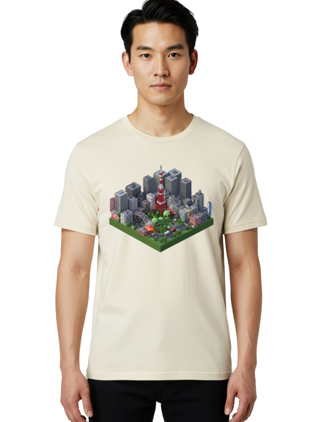 Tokyo-Cityscape Men'S Graphic Tee, 100% Cotton, Comfortable Casual Summer Wear, Machine Washable, Vintage Camera, Old Camera, Antique Camera, Black Camera, Classic Photography, Photography Equipment, Nostalgic Device, Film Camera, Camera Art Bao958 26