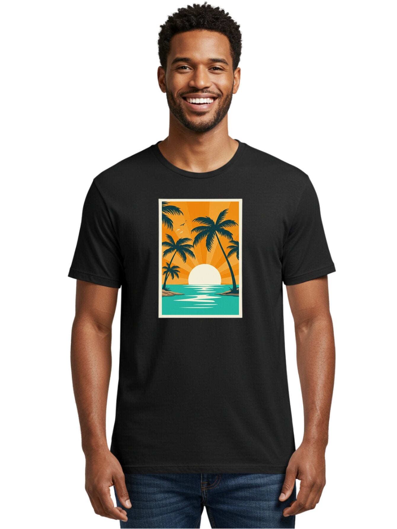 Tropical-Sunset Men'S Graphic Tee, 100% Cotton, Comfortable Casual Summer Wear, Machine Washable, Vintage Camera, Old Camera, Antique Camera, Black Camera, Classic Photography, Photography Equipment, Nostalgic Device, Film Camera, Camera Art Bao966 18