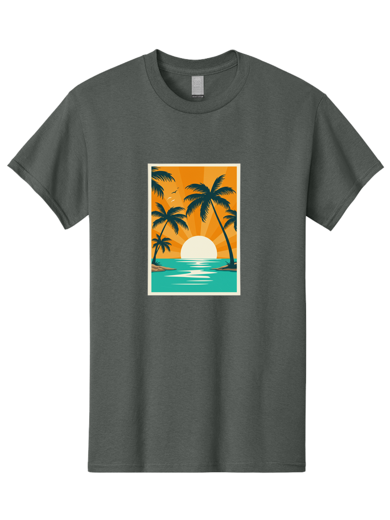 Tropical-Sunset Men'S Graphic Tee, 100% Cotton, Comfortable Casual Summer Wear, Machine Washable, Vintage Camera, Old Camera, Antique Camera, Black Camera, Classic Photography, Photography Equipment, Nostalgic Device, Film Camera, Camera Art Bao966