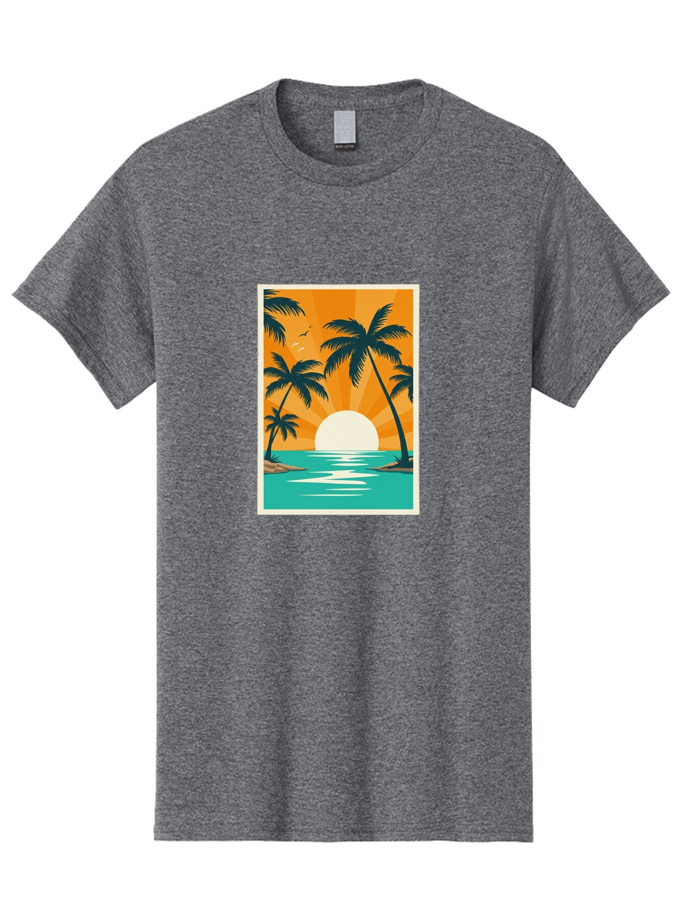 Tropical-Sunset Men'S Graphic Tee, 100% Cotton, Comfortable Casual Summer Wear, Machine Washable, Vintage Camera, Old Camera, Antique Camera, Black Camera, Classic Photography, Photography Equipment, Nostalgic Device, Film Camera, Camera Art Bao966 2