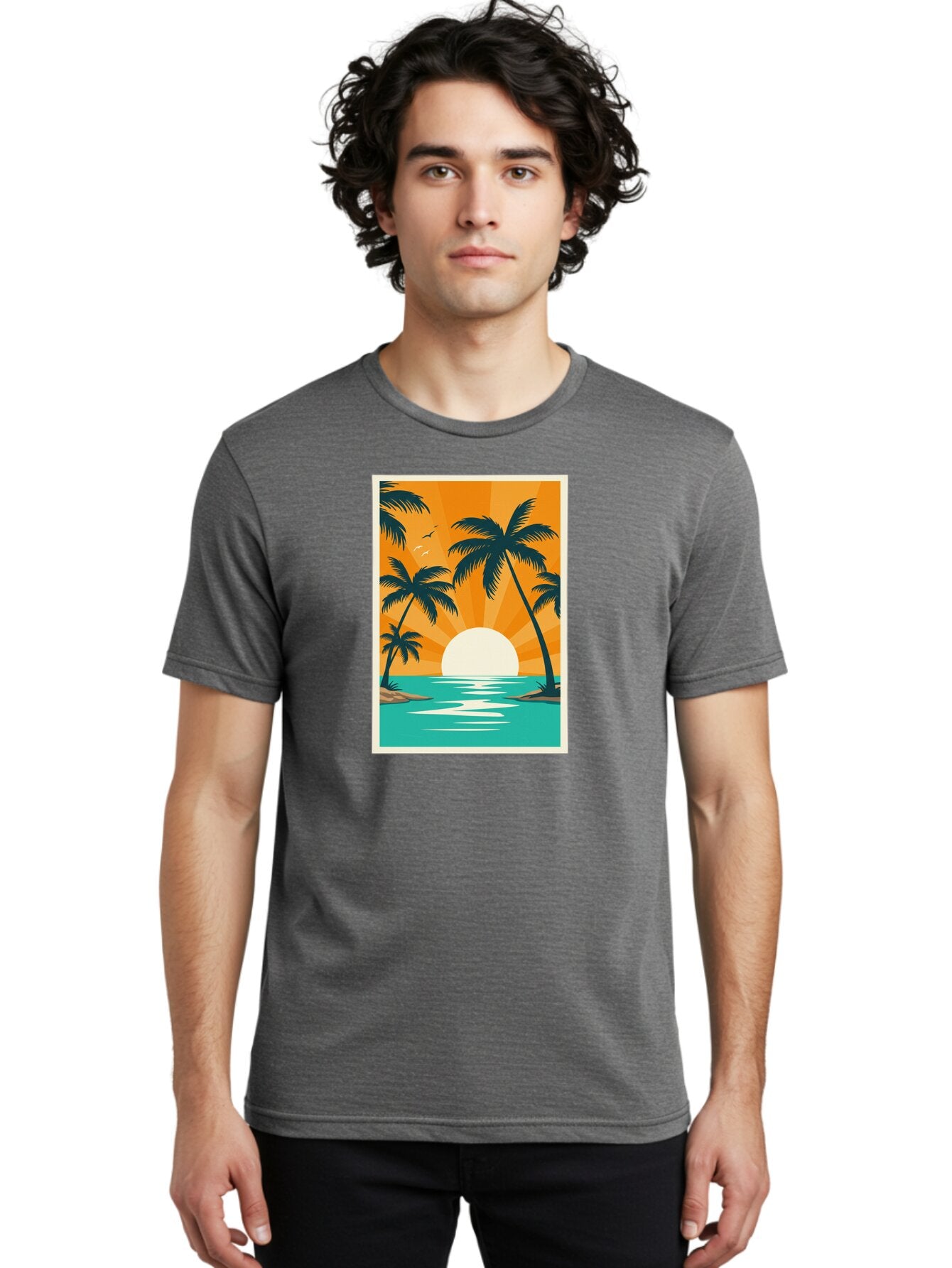 Tropical-Sunset Men'S Graphic Tee, 100% Cotton, Comfortable Casual Summer Wear, Machine Washable, Vintage Camera, Old Camera, Antique Camera, Black Camera, Classic Photography, Photography Equipment, Nostalgic Device, Film Camera, Camera Art Bao966 21