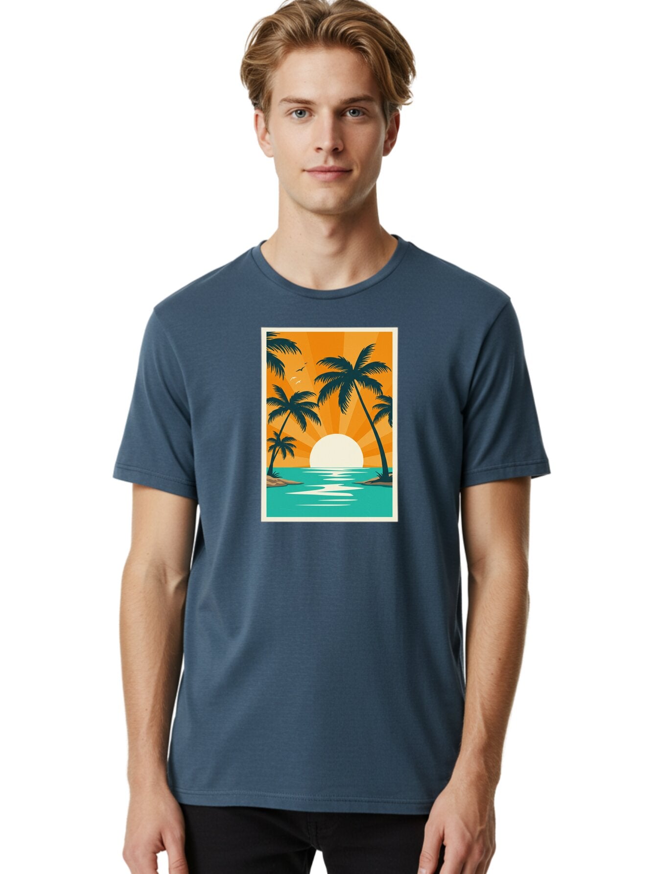 Tropical-Sunset Men'S Graphic Tee, 100% Cotton, Comfortable Casual Summer Wear, Machine Washable, Vintage Camera, Old Camera, Antique Camera, Black Camera, Classic Photography, Photography Equipment, Nostalgic Device, Film Camera, Camera Art Bao966 19