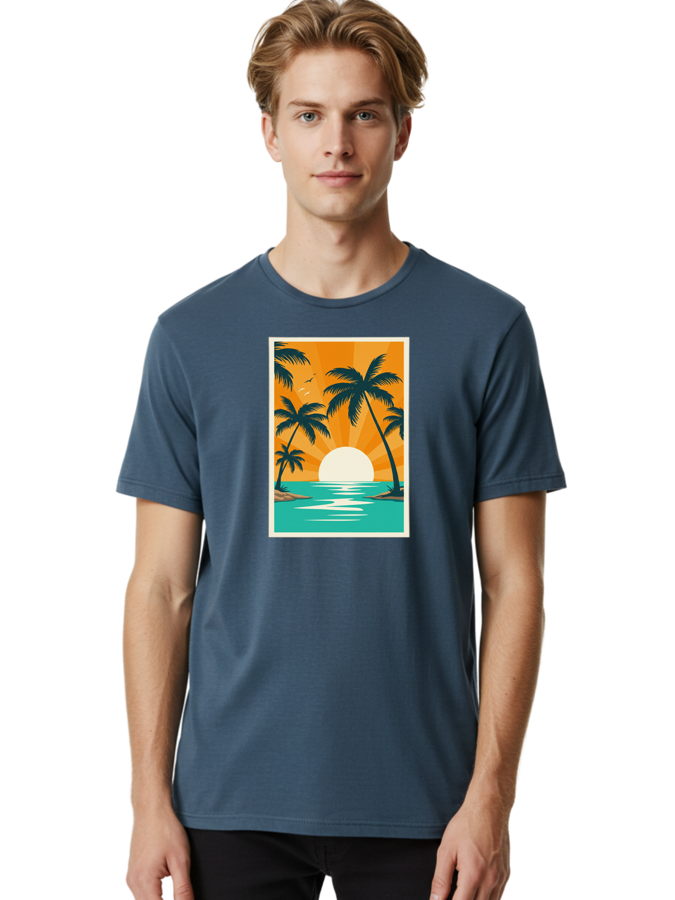 Tropical-Sunset Men'S Graphic Tee, 100% Cotton, Comfortable Casual Summer Wear, Machine Washable, Vintage Camera, Old Camera, Antique Camera, Black Camera, Classic Photography, Photography Equipment, Nostalgic Device, Film Camera, Camera Art Bao966 26