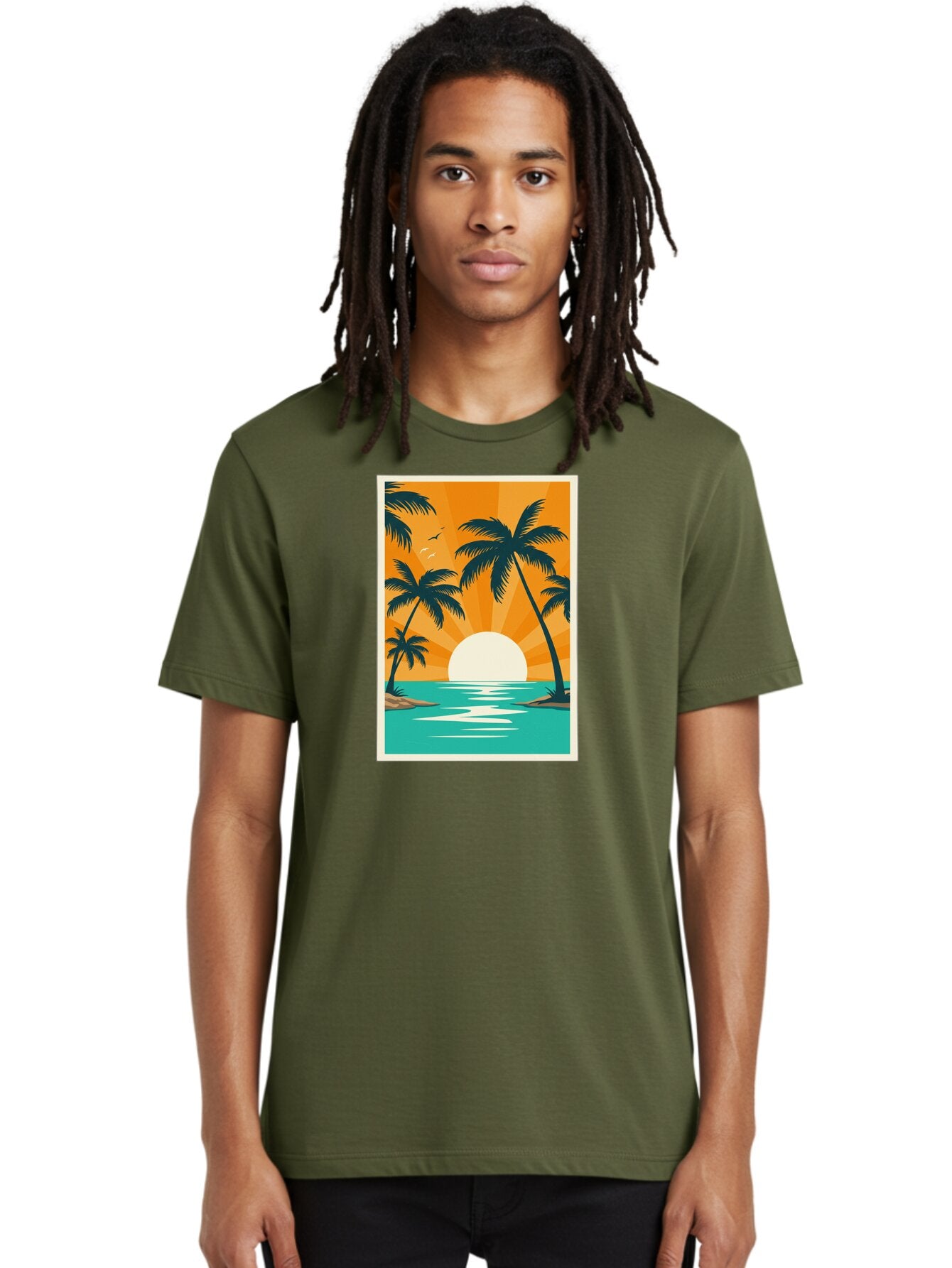 Tropical-Sunset Men'S Graphic Tee, 100% Cotton, Comfortable Casual Summer Wear, Machine Washable, Vintage Camera, Old Camera, Antique Camera, Black Camera, Classic Photography, Photography Equipment, Nostalgic Device, Film Camera, Camera Art Bao966 25