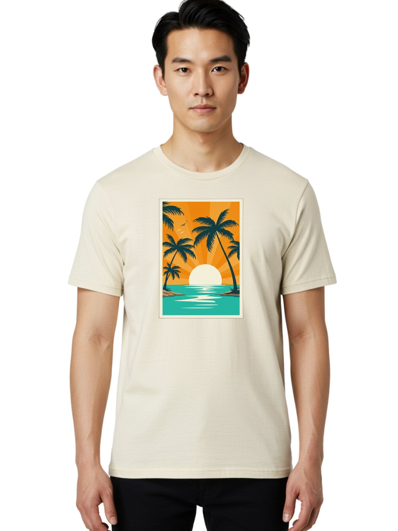 Tropical-Sunset Men'S Graphic Tee, 100% Cotton, Comfortable Casual Summer Wear, Machine Washable, Vintage Camera, Old Camera, Antique Camera, Black Camera, Classic Photography, Photography Equipment, Nostalgic Device, Film Camera, Camera Art Bao966 16