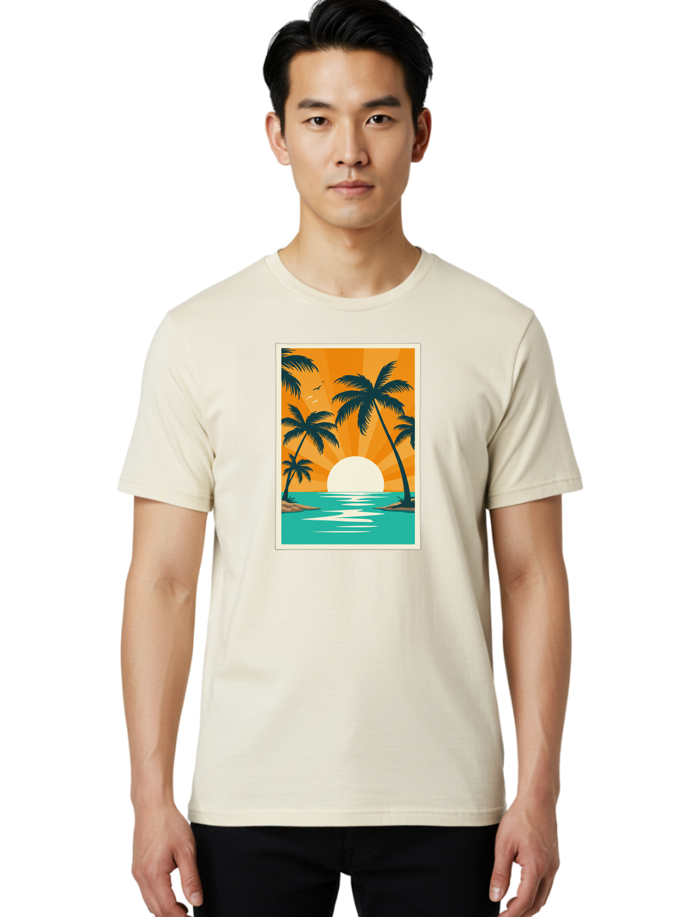 Tropical-Sunset Men'S Graphic Tee, 100% Cotton, Comfortable Casual Summer Wear, Machine Washable, Vintage Camera, Old Camera, Antique Camera, Black Camera, Classic Photography, Photography Equipment, Nostalgic Device, Film Camera, Camera Art Bao966 28