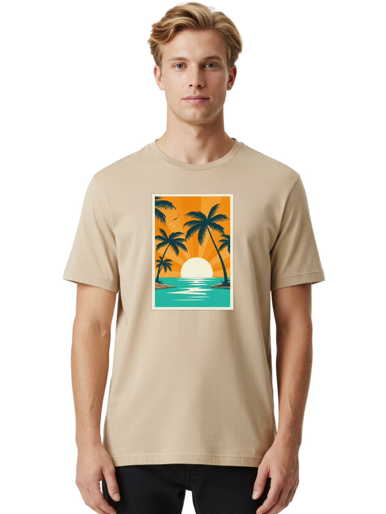 Tropical-Sunset Men'S Graphic Tee, 100% Cotton, Comfortable Casual Summer Wear, Machine Washable, Vintage Camera, Old Camera, Antique Camera, Black Camera, Classic Photography, Photography Equipment, Nostalgic Device, Film Camera, Camera Art Bao966 20