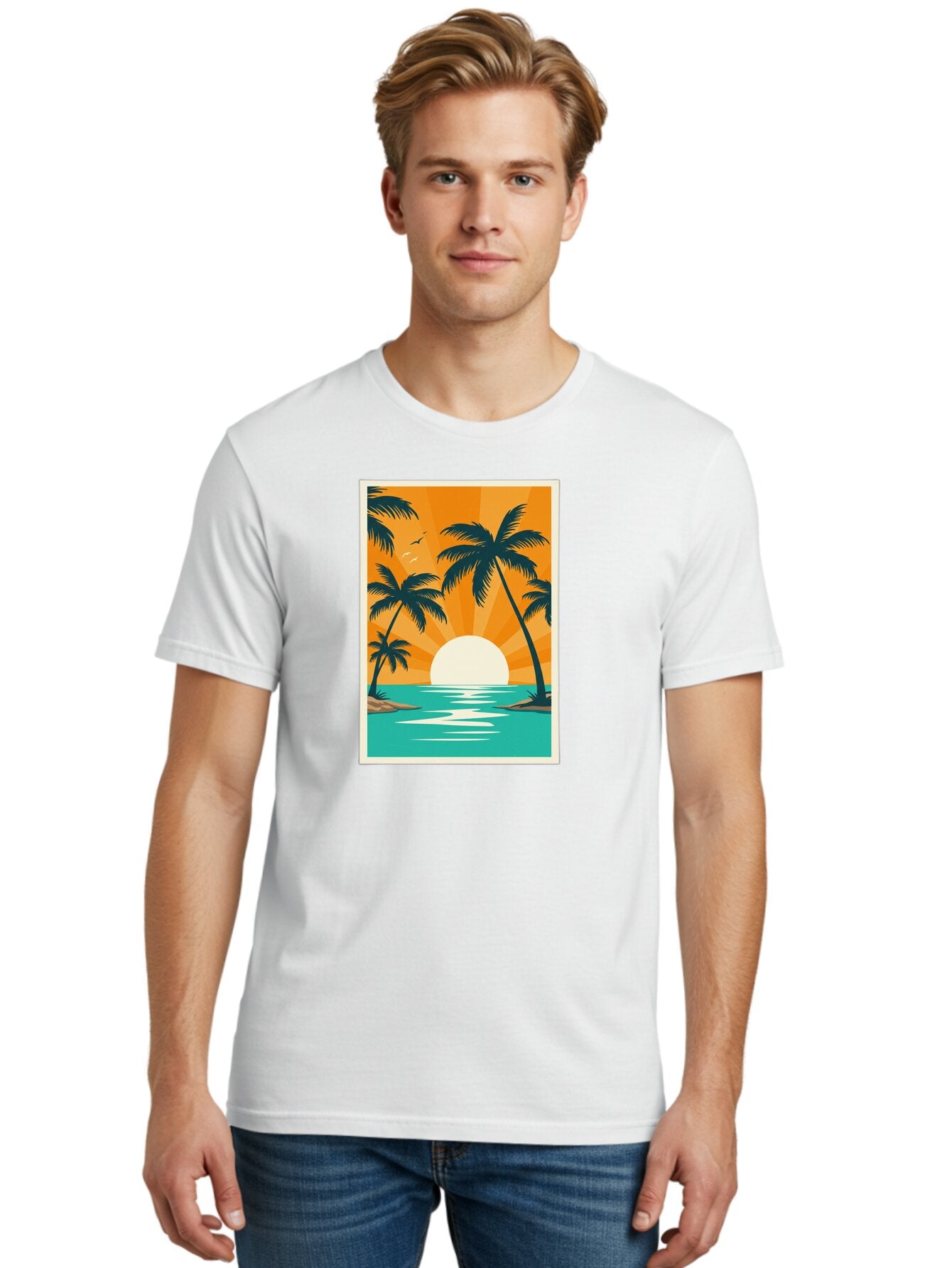 Tropical-Sunset Men'S Graphic Tee, 100% Cotton, Comfortable Casual Summer Wear, Machine Washable, Vintage Camera, Old Camera, Antique Camera, Black Camera, Classic Photography, Photography Equipment, Nostalgic Device, Film Camera, Camera Art Bao966 24