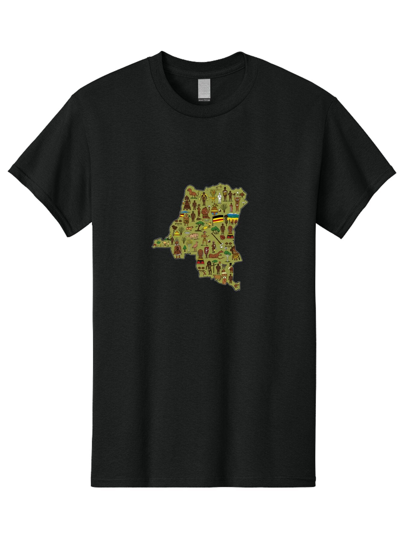Uganda-Map Men'S Graphic Tee, 100% Cotton, Comfortable Casual Summer Wear, Machine Washable, Vintage Camera, Old Camera, Antique Camera, Black Camera, Classic Photography, Photography Equipment, Nostalgic Device, Film Camera, Camera Art Bao972 5