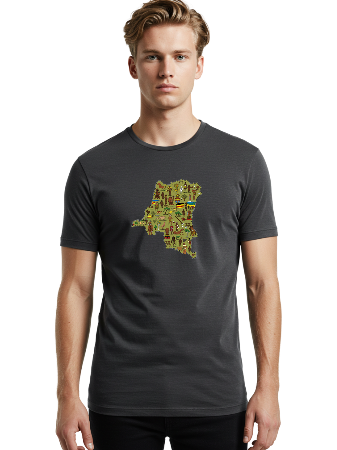 Uganda-Map Men'S Graphic Tee, 100% Cotton, Comfortable Casual Summer Wear, Machine Washable, Vintage Camera, Old Camera, Antique Camera, Black Camera, Classic Photography, Photography Equipment, Nostalgic Device, Film Camera, Camera Art Bao972 24