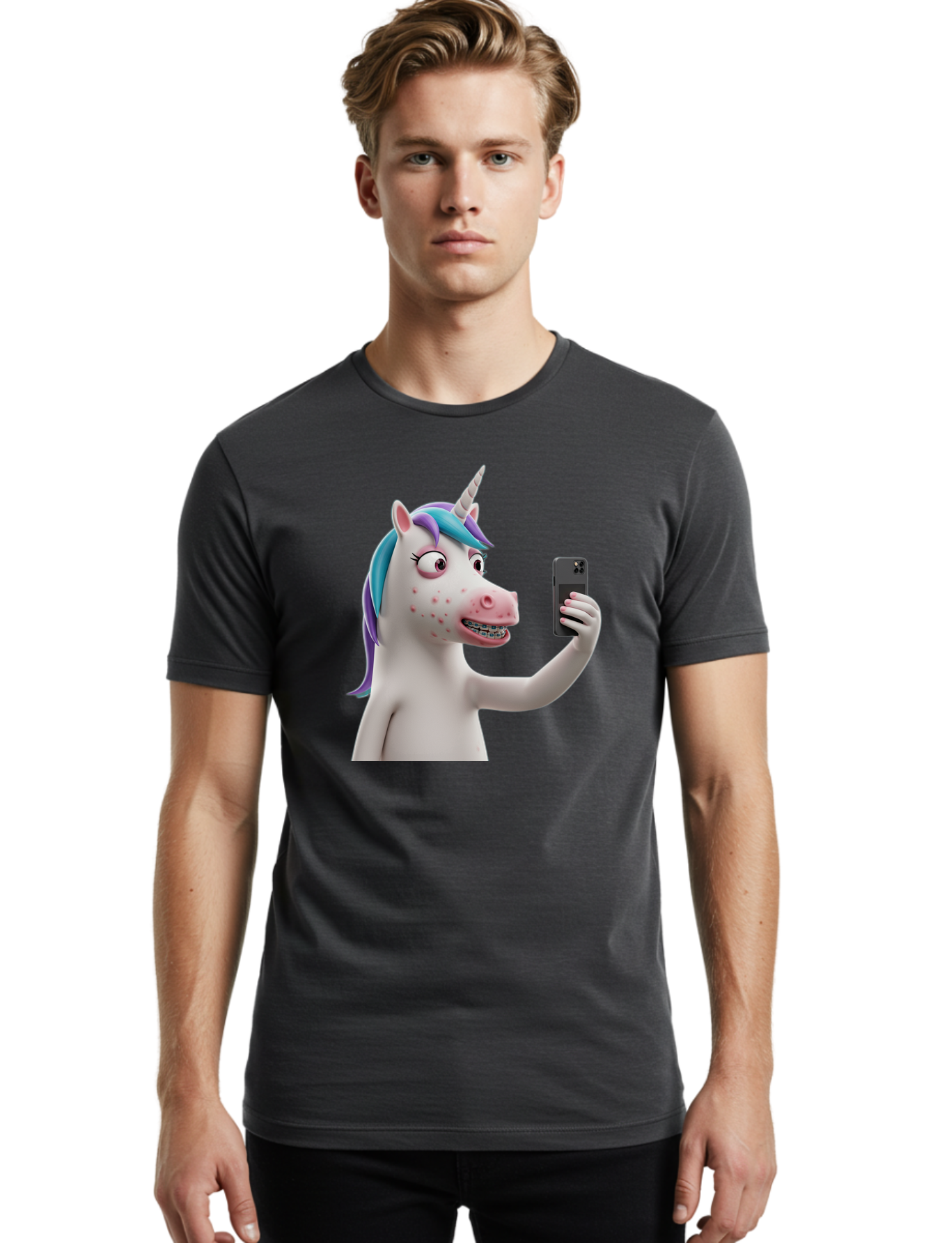 Unicorn-Selfie Men'S Graphic Tee, 100% Cotton, Comfortable Casual Summer Wear, Machine Washable, Vintage Camera, Old Camera, Antique Camera, Black Camera, Classic Photography, Photography Equipment, Nostalgic Device, Film Camera, Camera Art Bao985 21