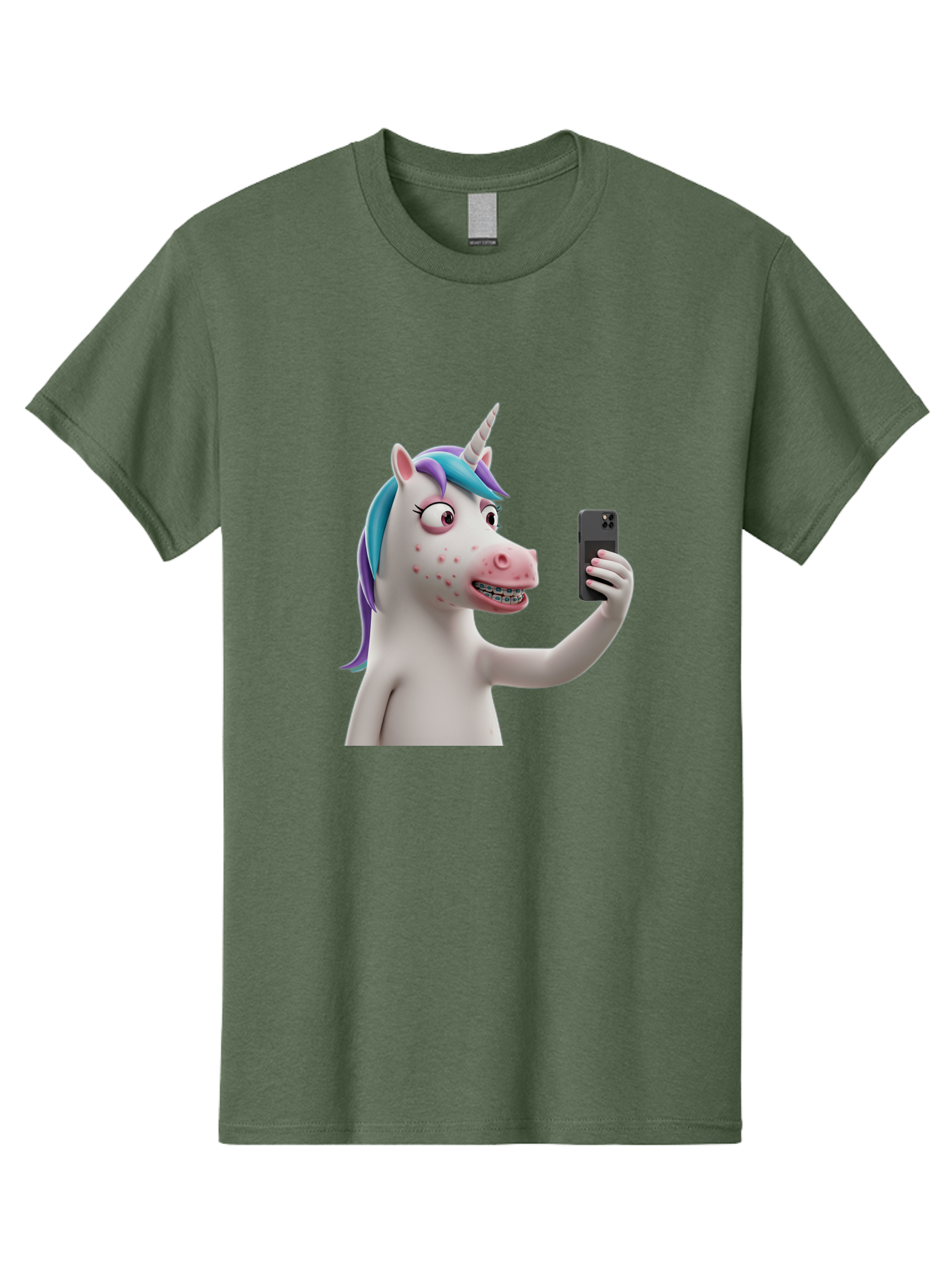 Unicorn-Selfie Men'S Graphic Tee, 100% Cotton, Comfortable Casual Summer Wear, Machine Washable, Vintage Camera, Old Camera, Antique Camera, Black Camera, Classic Photography, Photography Equipment, Nostalgic Device, Film Camera, Camera Art Bao985
