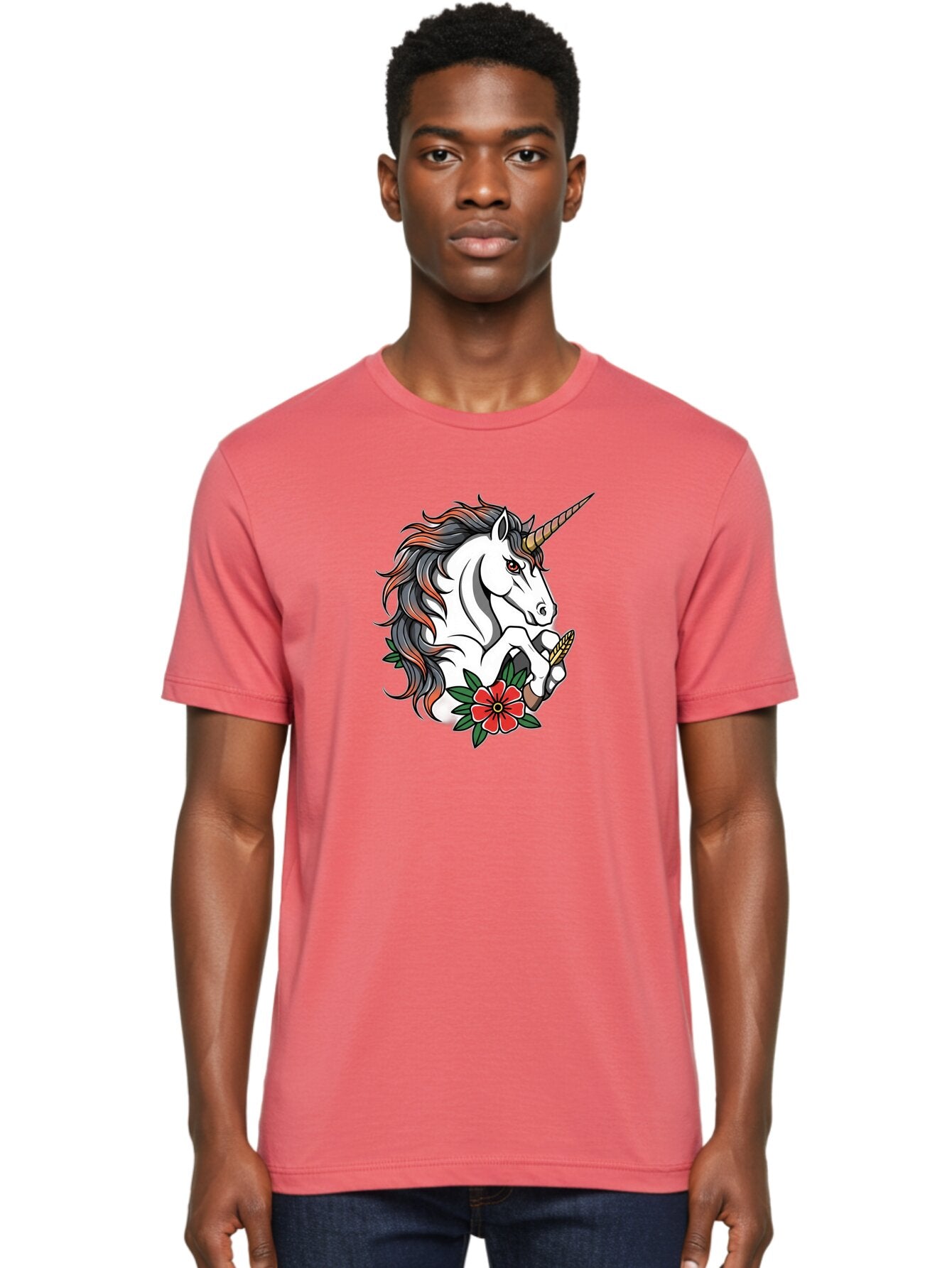 Unicorn-With-Red-Flower Men'S Graphic Tee, 100% Cotton, Comfortable Casual Summer Wear, Machine Washable, Vintage Camera, Old Camera, Antique Camera, Black Camera, Classic Photography, Photography Equipment, Nostalgic Device, Film Camera, Bao989 30