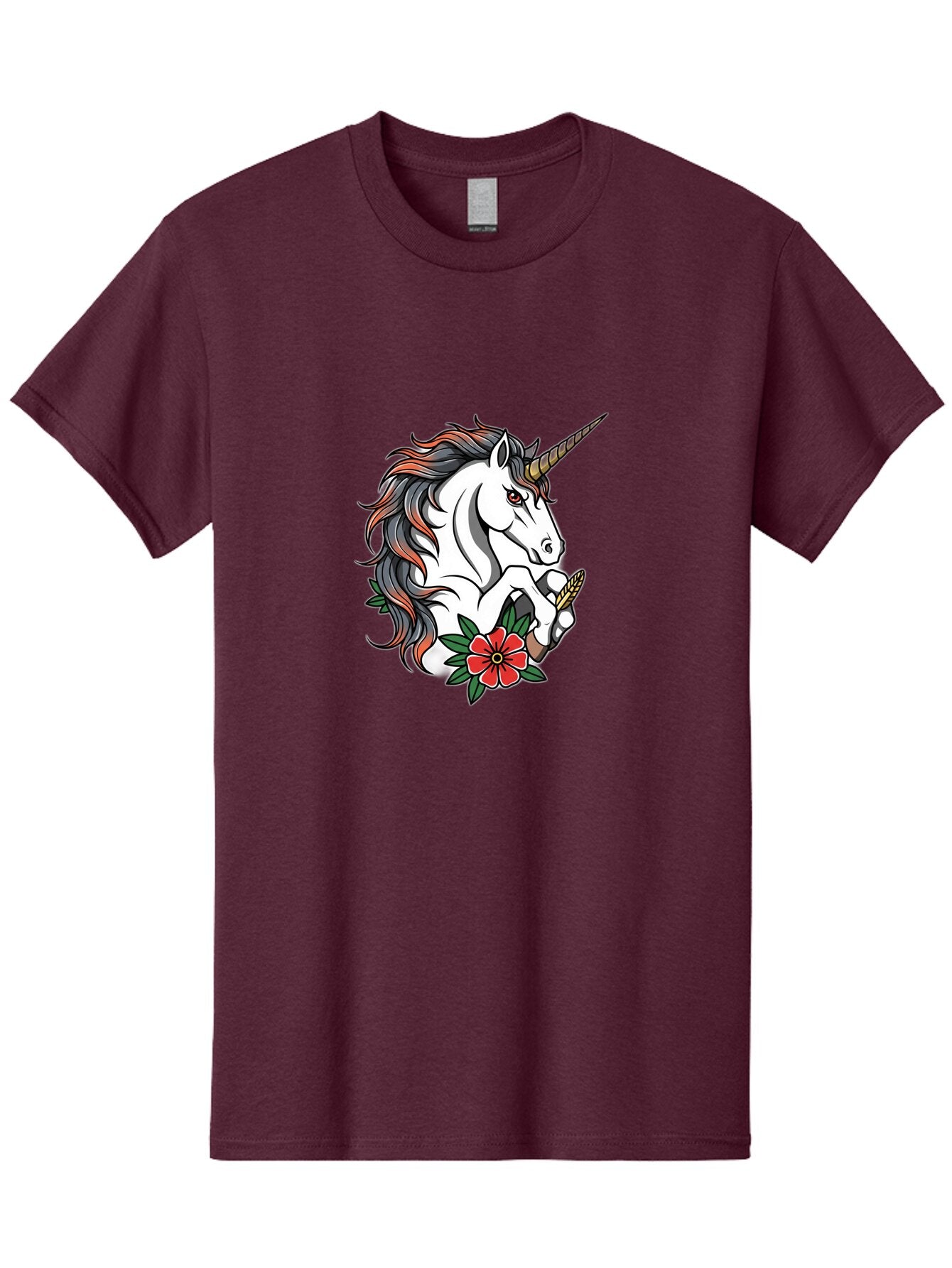 Unicorn-With-Red-Flower Men'S Graphic Tee, 100% Cotton, Comfortable Casual Summer Wear, Machine Washable, Vintage Camera, Old Camera, Antique Camera, Black Camera, Classic Photography, Photography Equipment, Nostalgic Device, Film Camera, Bao989 9