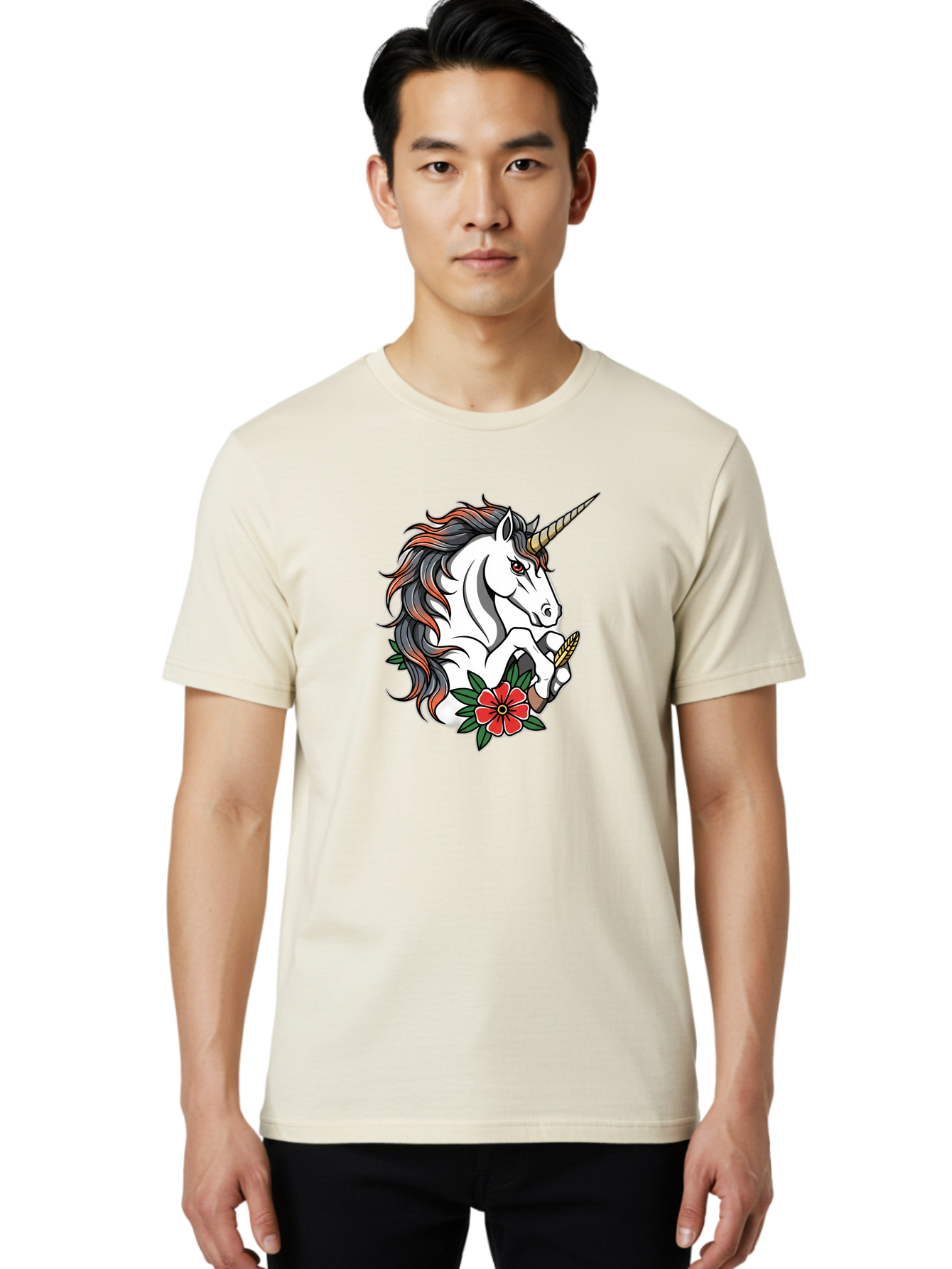 Unicorn-With-Red-Flower Men'S Graphic Tee, 100% Cotton, Comfortable Casual Summer Wear, Machine Washable, Vintage Camera, Old Camera, Antique Camera, Black Camera, Classic Photography, Photography Equipment, Nostalgic Device, Film Camera, Bao989 18