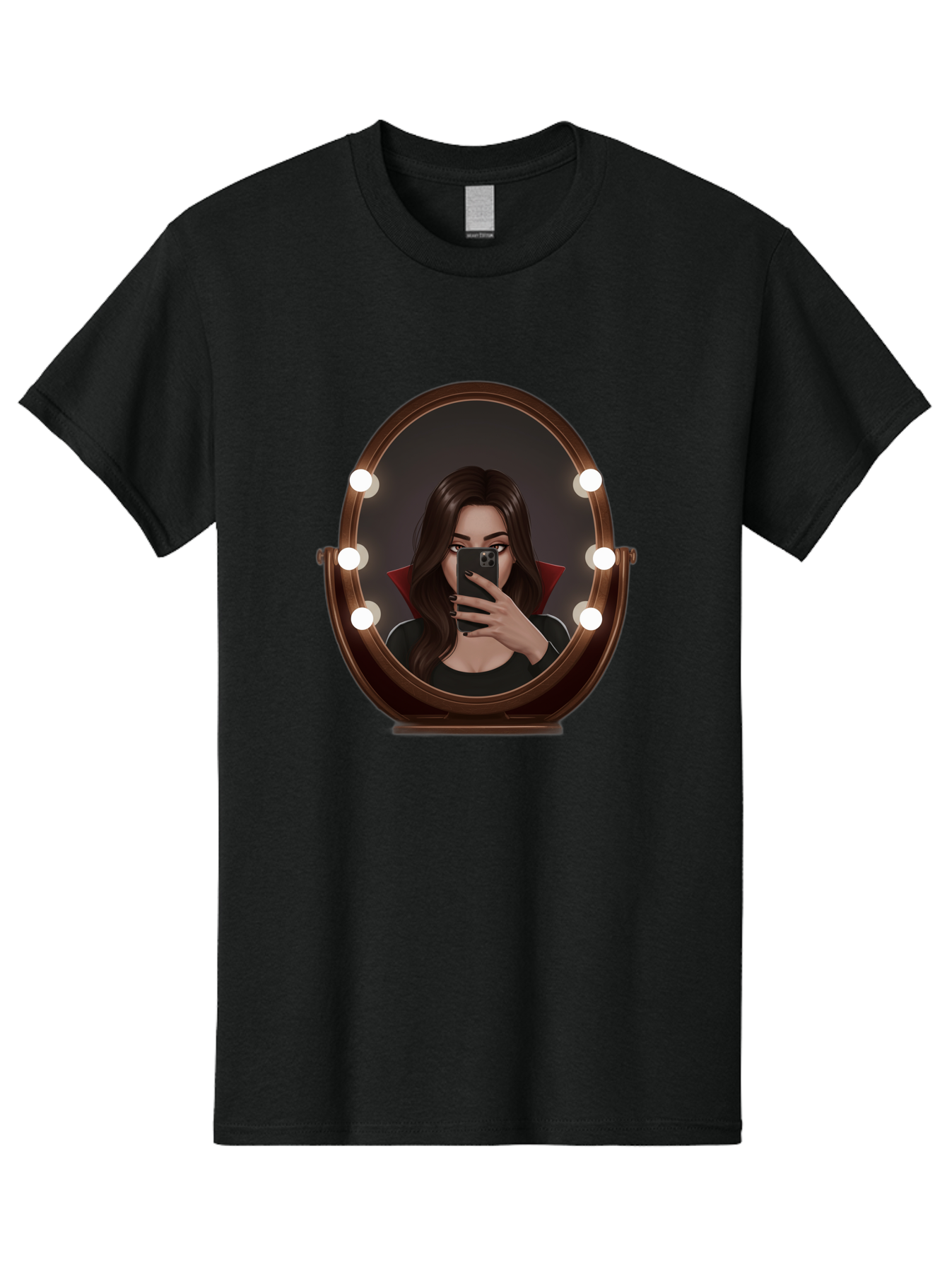 Vampire-Woman-Taking-Selfie Men'S Graphic Tee, 100% Cotton, Comfortable Casual Summer Wear, Machine Washable, Vintage Camera, Old Camera, Antique Camera, Black Camera, Classic Photography, Photography Equipment, Nostalgic Device, Film Camera, Bao992