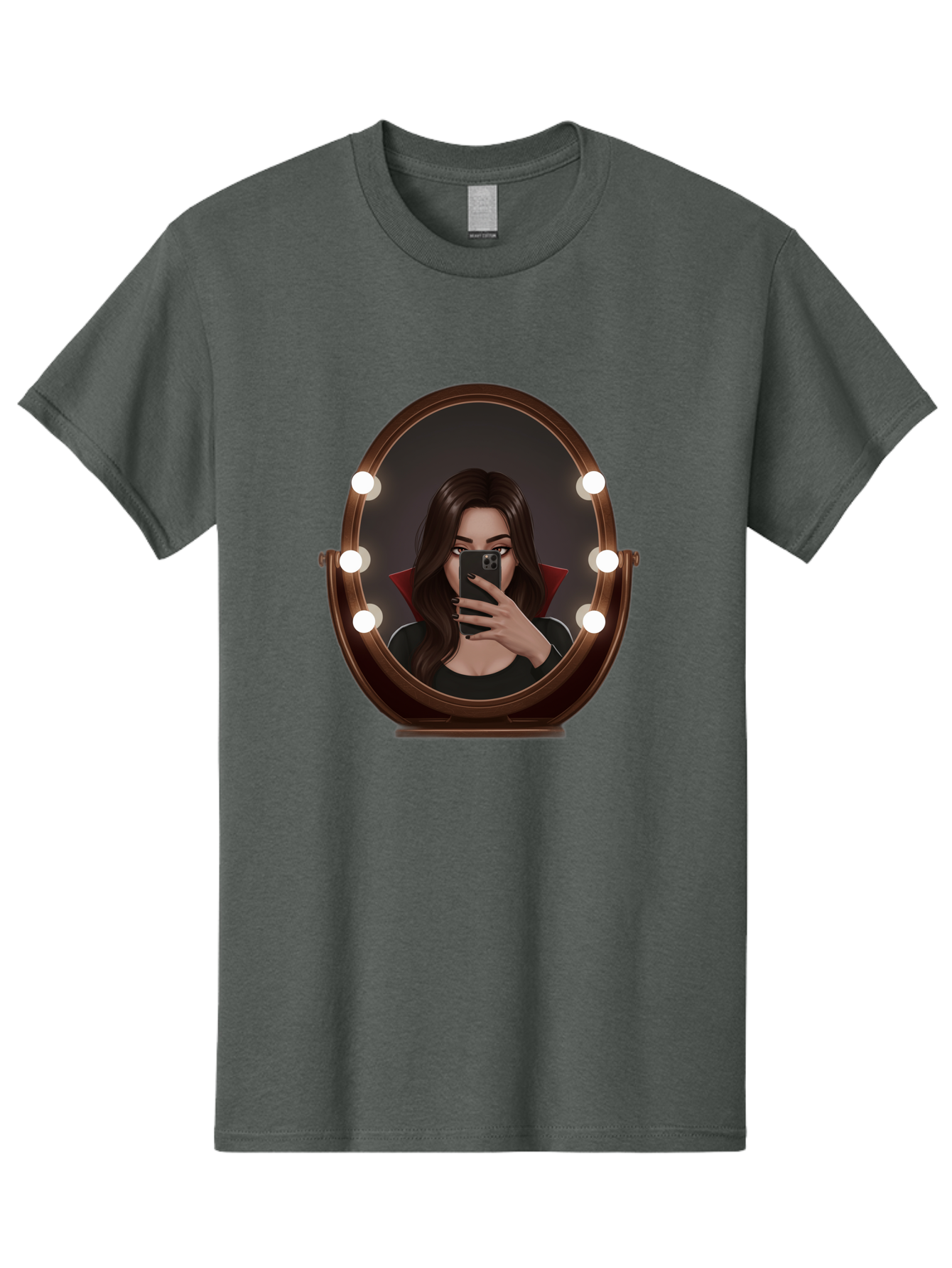 Vampire-Woman-Taking-Selfie Men'S Graphic Tee, 100% Cotton, Comfortable Casual Summer Wear, Machine Washable, Vintage Camera, Old Camera, Antique Camera, Black Camera, Classic Photography, Photography Equipment, Nostalgic Device, Film Camera, Bao992 11