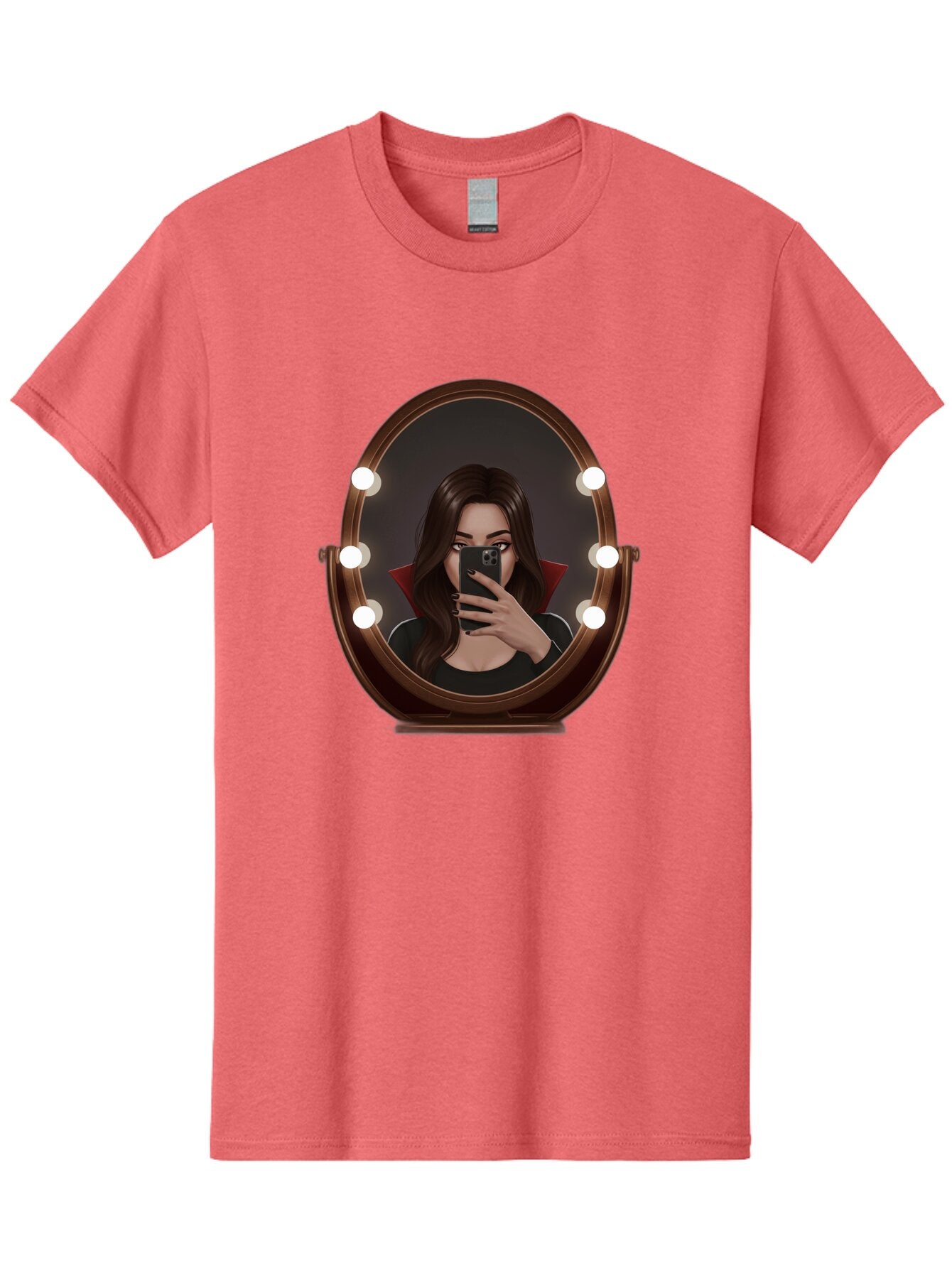 Vampire-Woman-Taking-Selfie Men'S Graphic Tee, 100% Cotton, Comfortable Casual Summer Wear, Machine Washable, Vintage Camera, Old Camera, Antique Camera, Black Camera, Classic Photography, Photography Equipment, Nostalgic Device, Film Camera, Bao992 5