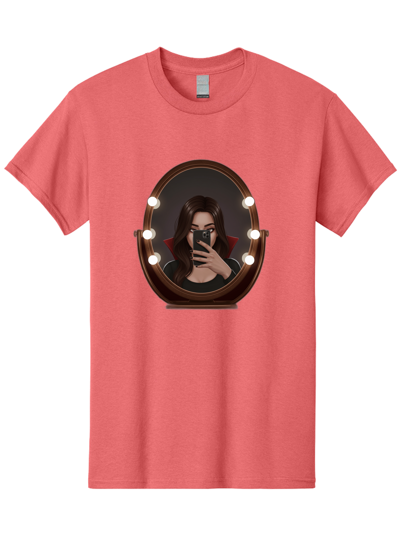 Vampire-Woman-Taking-Selfie Men'S Graphic Tee, 100% Cotton, Comfortable Casual Summer Wear, Machine Washable, Vintage Camera, Old Camera, Antique Camera, Black Camera, Classic Photography, Photography Equipment, Nostalgic Device, Film Camera, Bao992 8