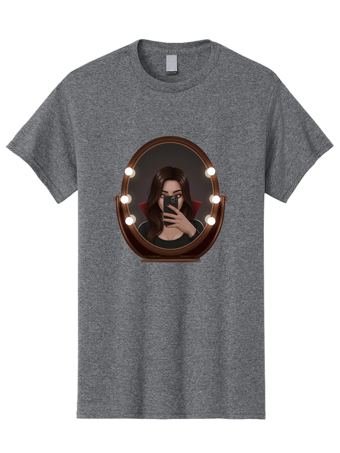 Vampire-Woman-Taking-Selfie Men'S Graphic Tee, 100% Cotton, Comfortable Casual Summer Wear, Machine Washable, Vintage Camera, Old Camera, Antique Camera, Black Camera, Classic Photography, Photography Equipment, Nostalgic Device, Film Camera, Bao992 3