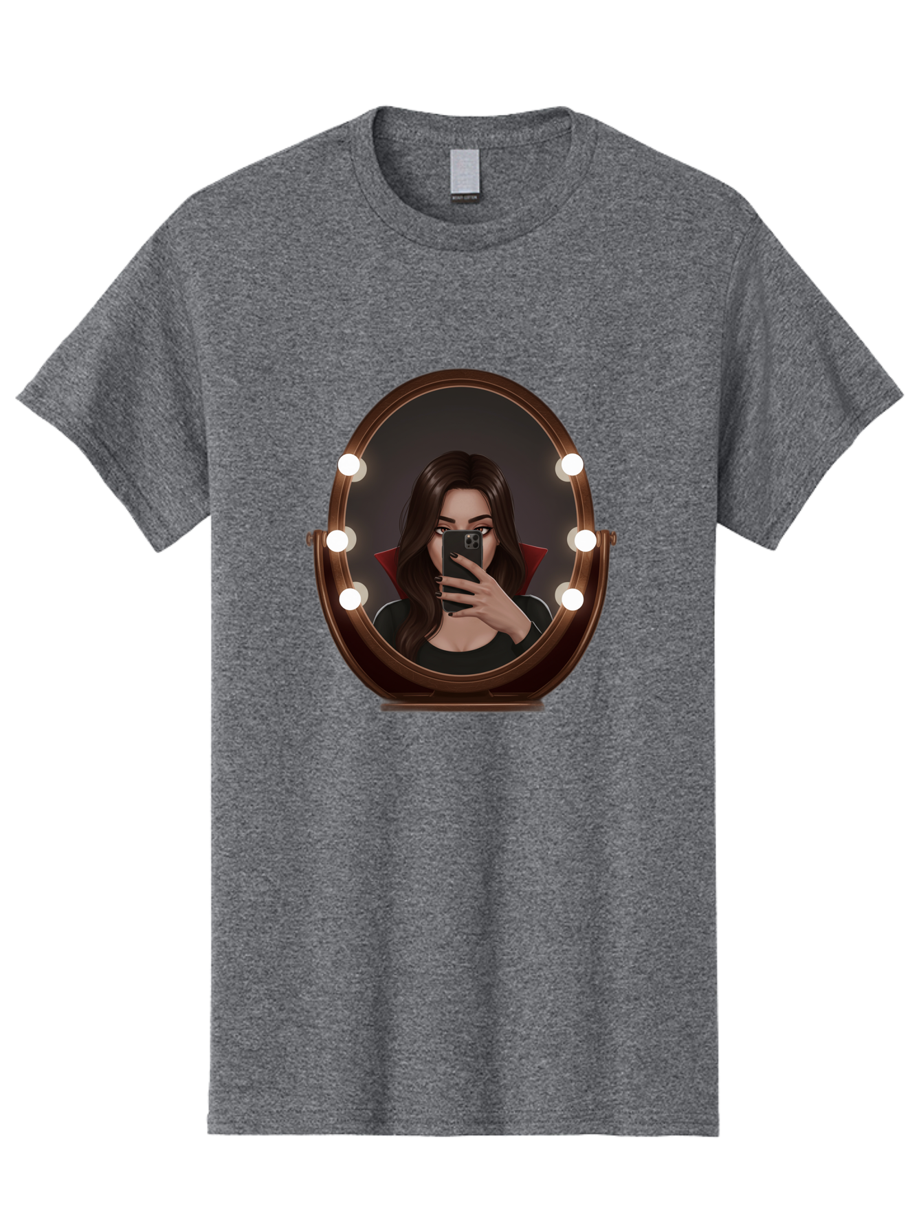 Vampire-Woman-Taking-Selfie Men'S Graphic Tee, 100% Cotton, Comfortable Casual Summer Wear, Machine Washable, Vintage Camera, Old Camera, Antique Camera, Black Camera, Classic Photography, Photography Equipment, Nostalgic Device, Film Camera, Bao992 9