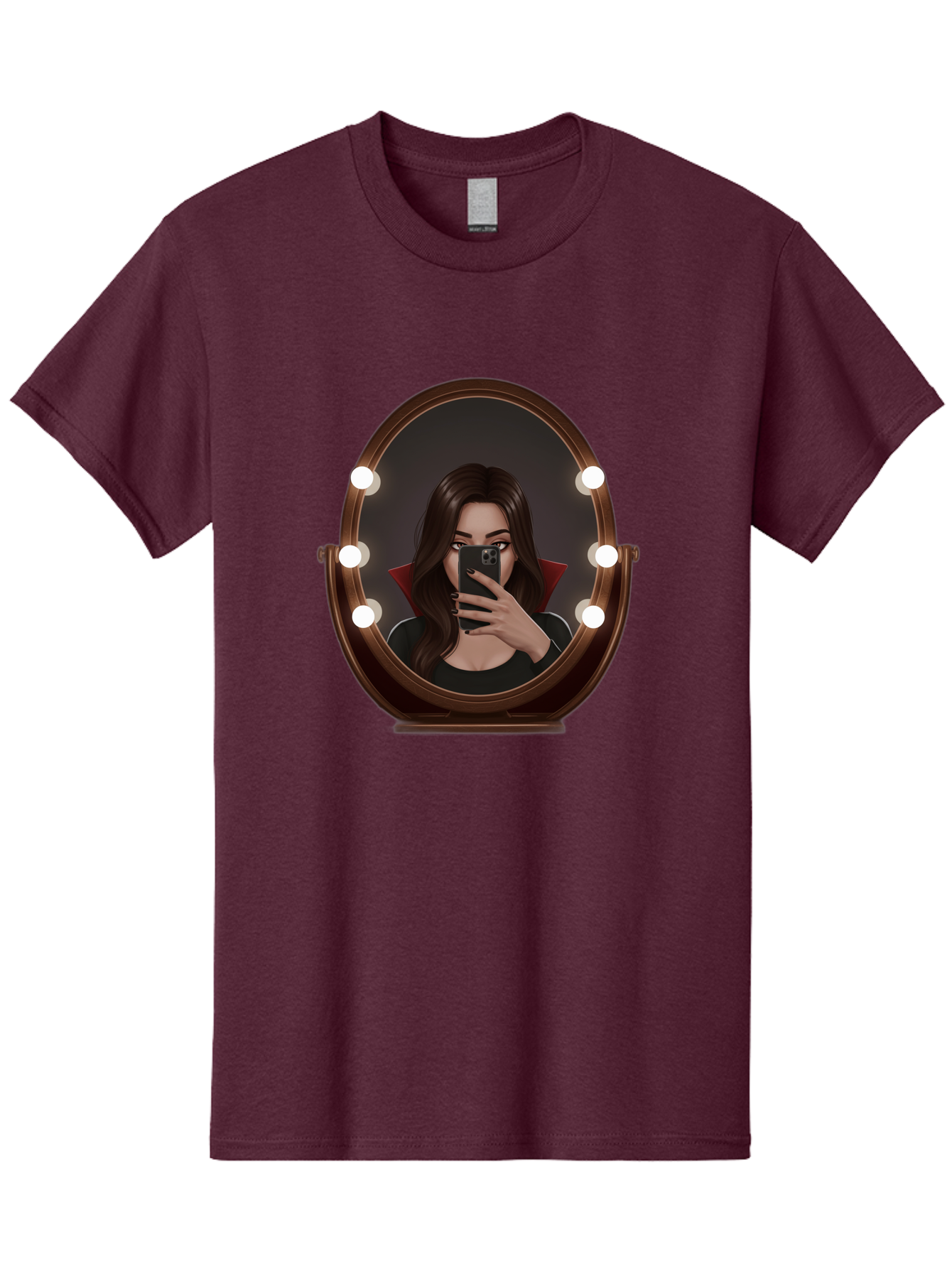 Vampire-Woman-Taking-Selfie Men'S Graphic Tee, 100% Cotton, Comfortable Casual Summer Wear, Machine Washable, Vintage Camera, Old Camera, Antique Camera, Black Camera, Classic Photography, Photography Equipment, Nostalgic Device, Film Camera, Bao992 3