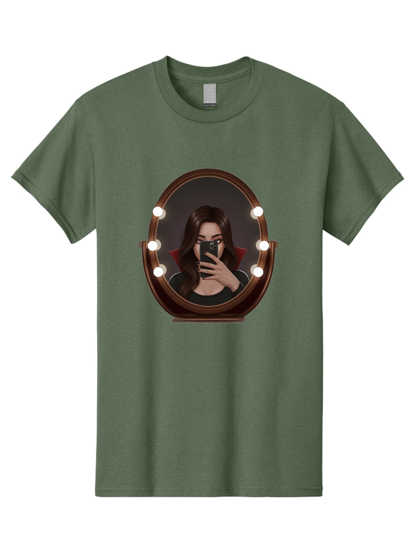 Vampire-Woman-Taking-Selfie Men'S Graphic Tee, 100% Cotton, Comfortable Casual Summer Wear, Machine Washable, Vintage Camera, Old Camera, Antique Camera, Black Camera, Classic Photography, Photography Equipment, Nostalgic Device, Film Camera, Bao992 6